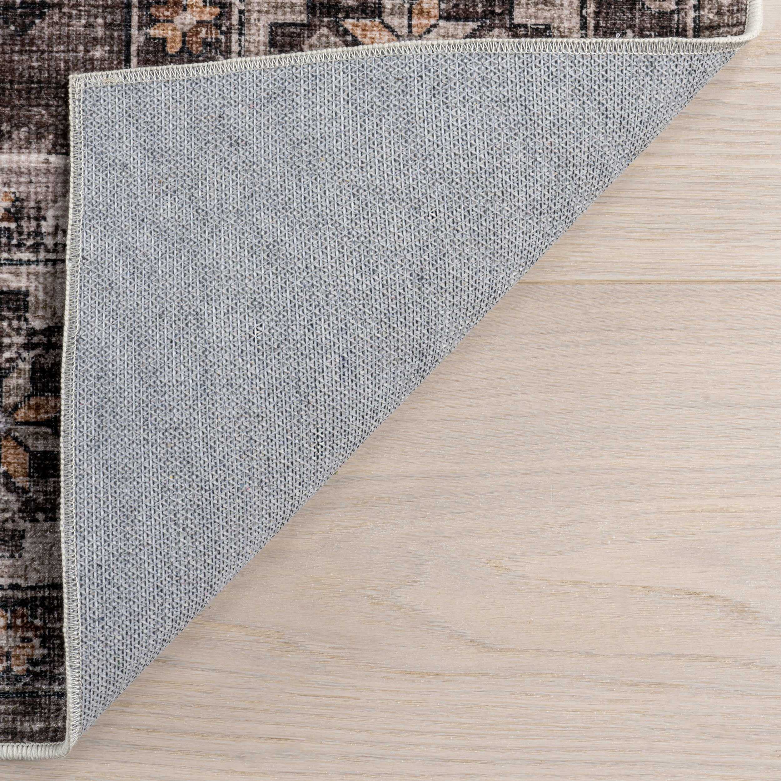 Barbary Distressed Spill Proof Washable Rug | Dark Brown - Image 7