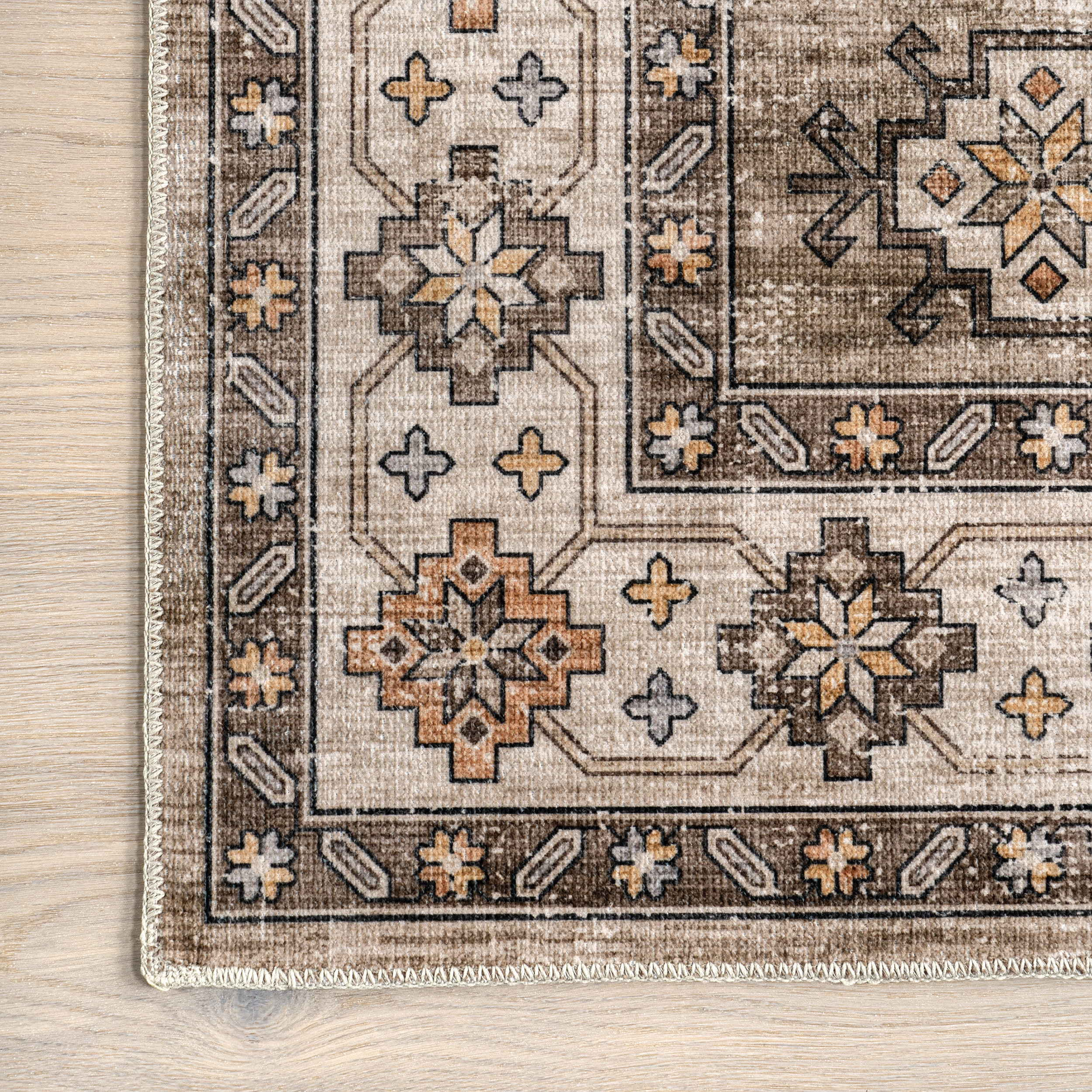 Barbary Distressed Washable Rug | Beige - Image 3