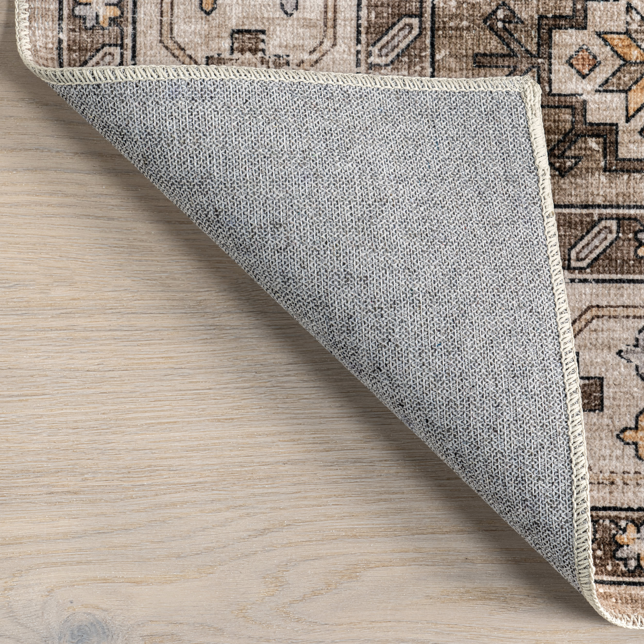Barbary Distressed Washable Rug | Beige - Image 5