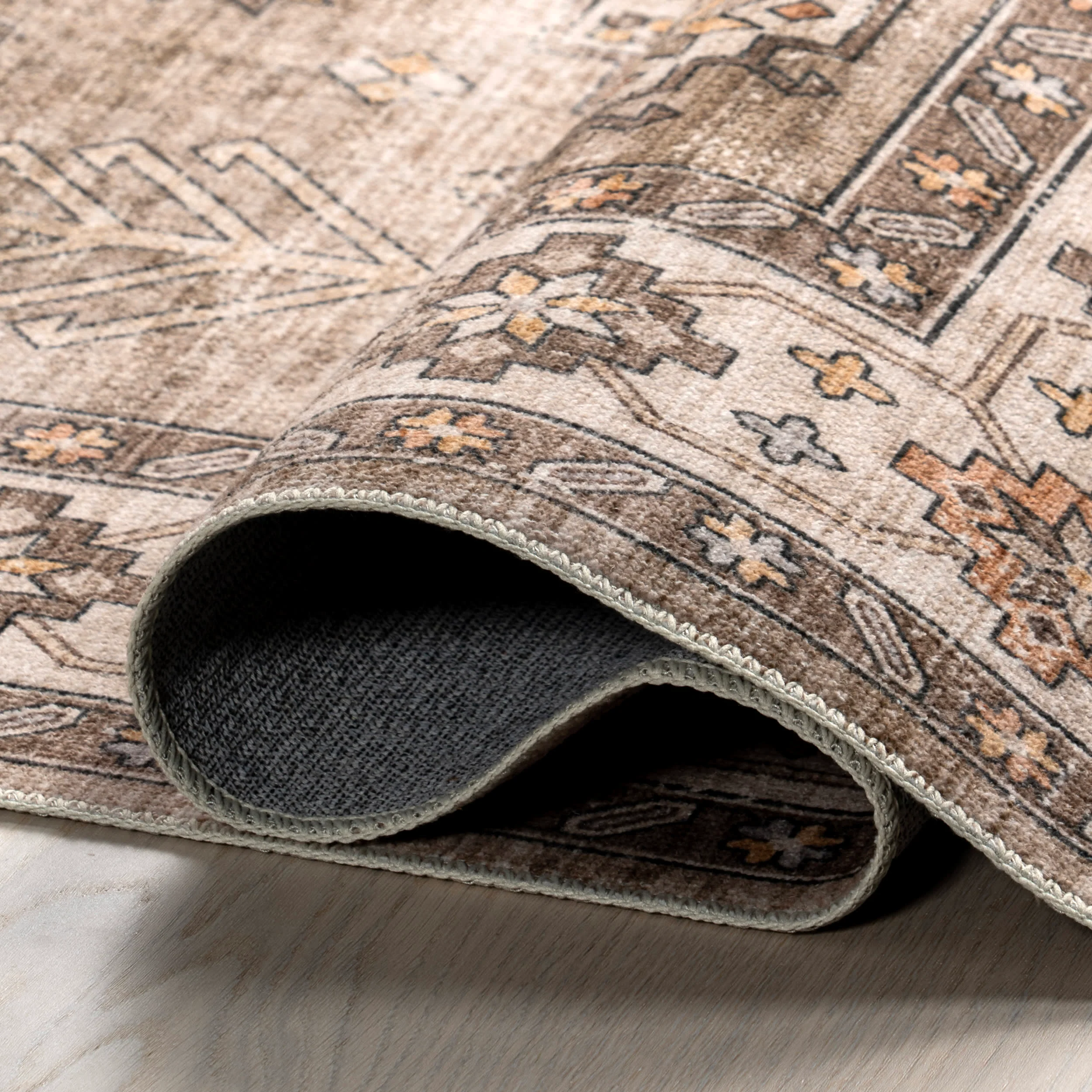 Barbary Distressed Washable Rug | Beige - Image 7