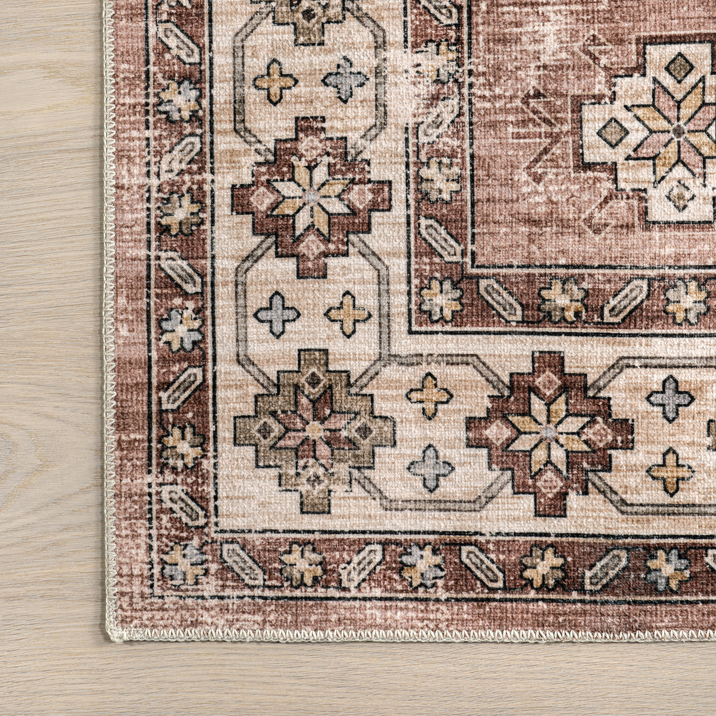 Barbary Distressed Washable Rug | Blush - Image 3