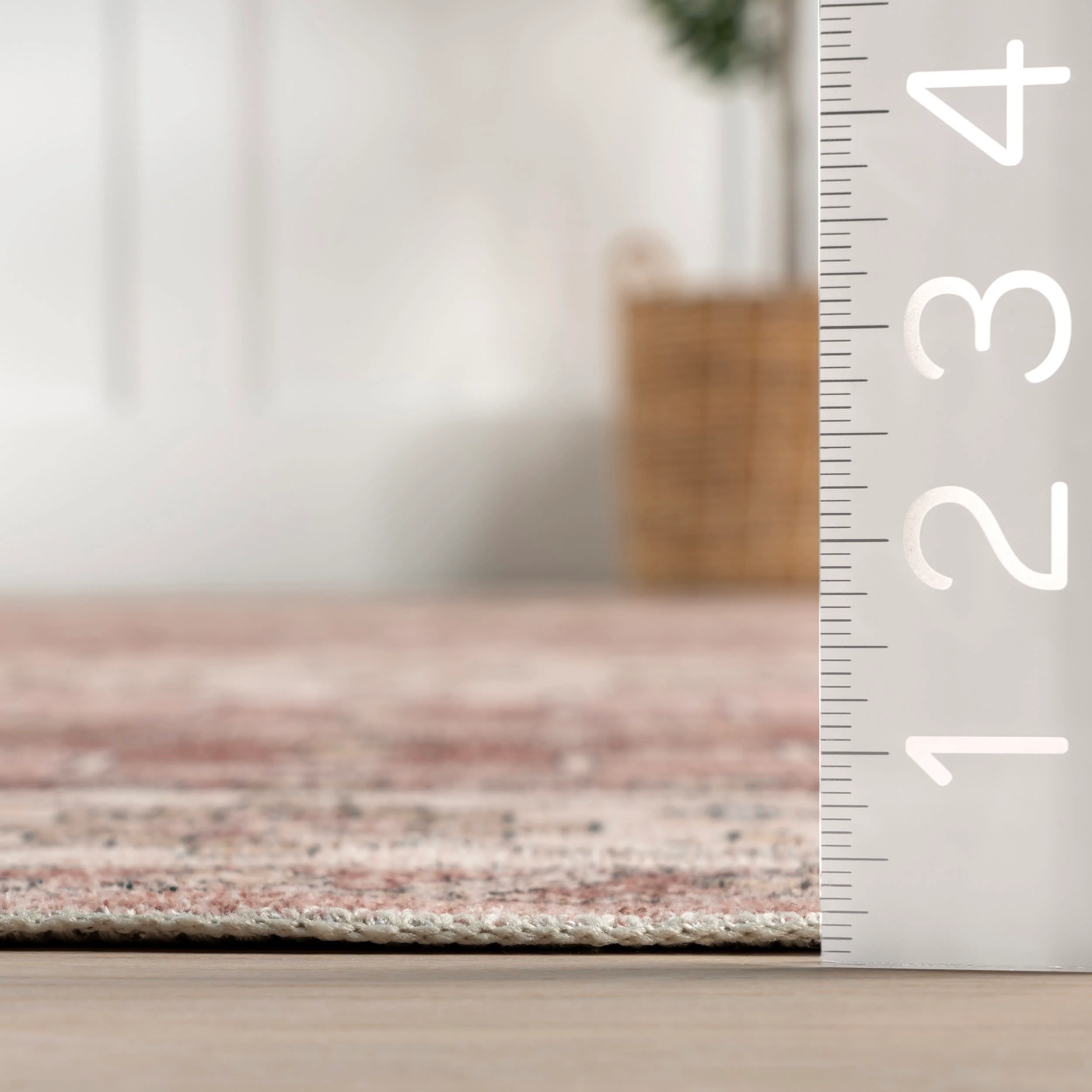 Barbary Distressed Washable Rug | Blush - Image 4