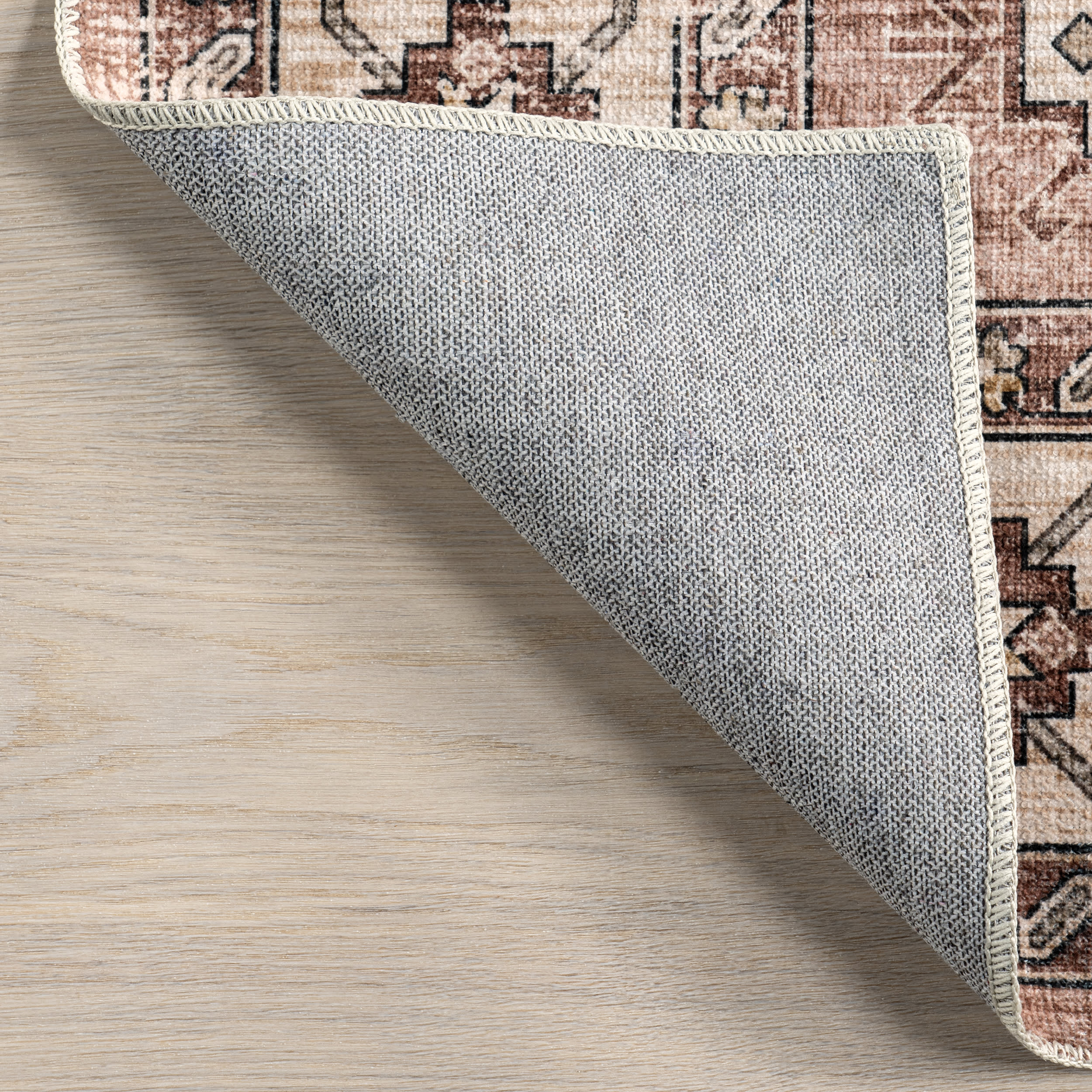 Barbary Distressed Washable Rug | Blush - Image 5
