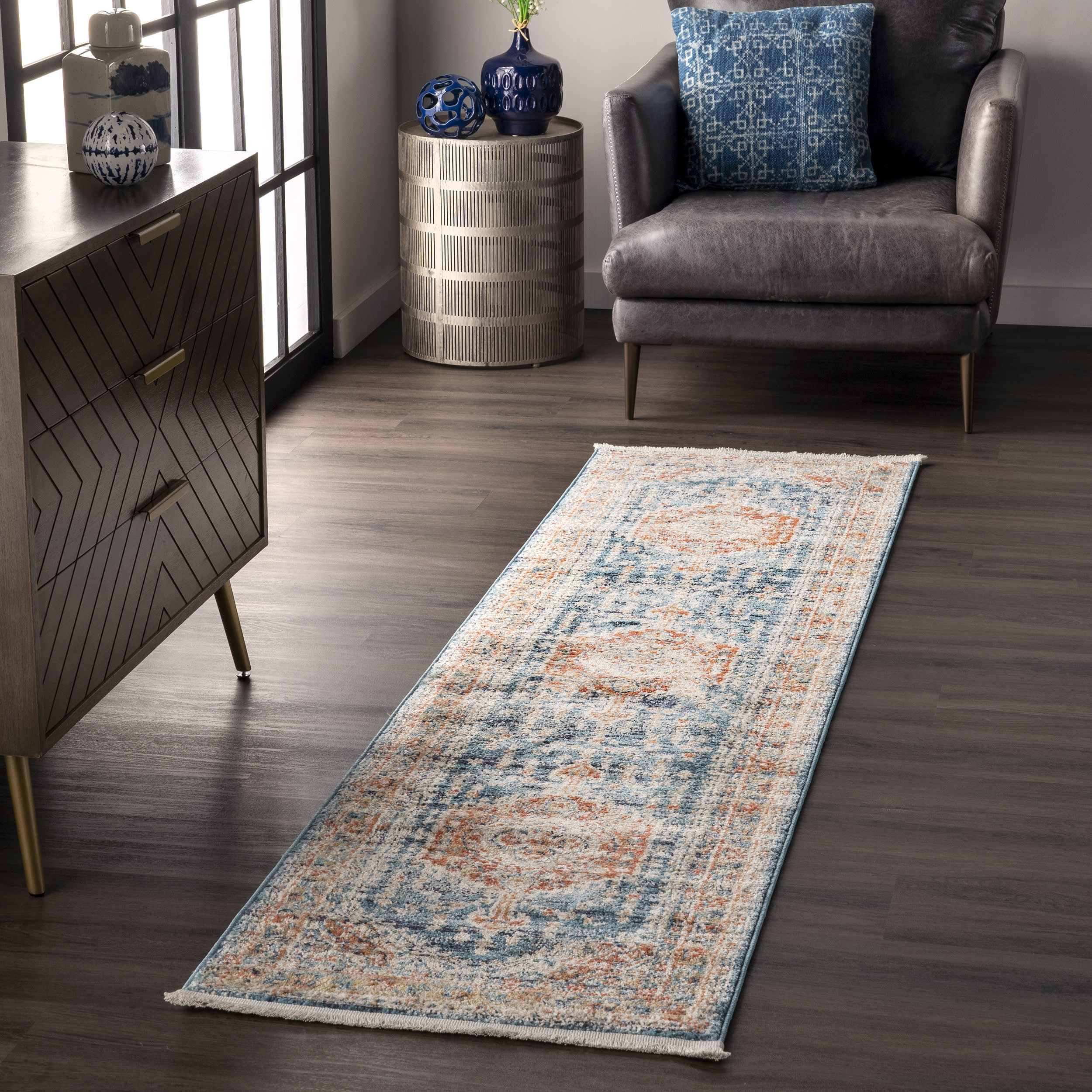 Barbed Mast Medallion Rug | Blue - Image 2