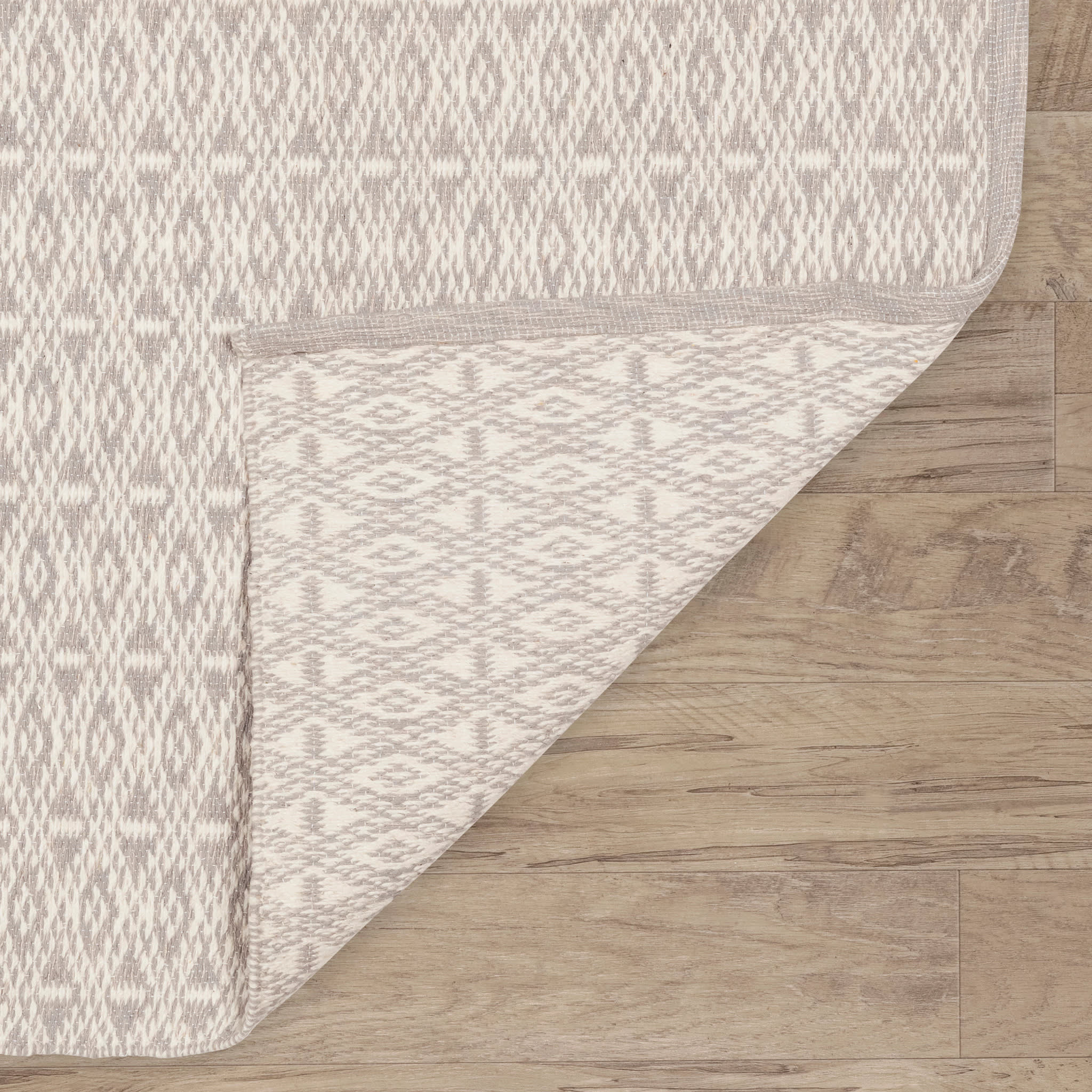 Bare Handwoven Cotton Rug | Grey - Image 6