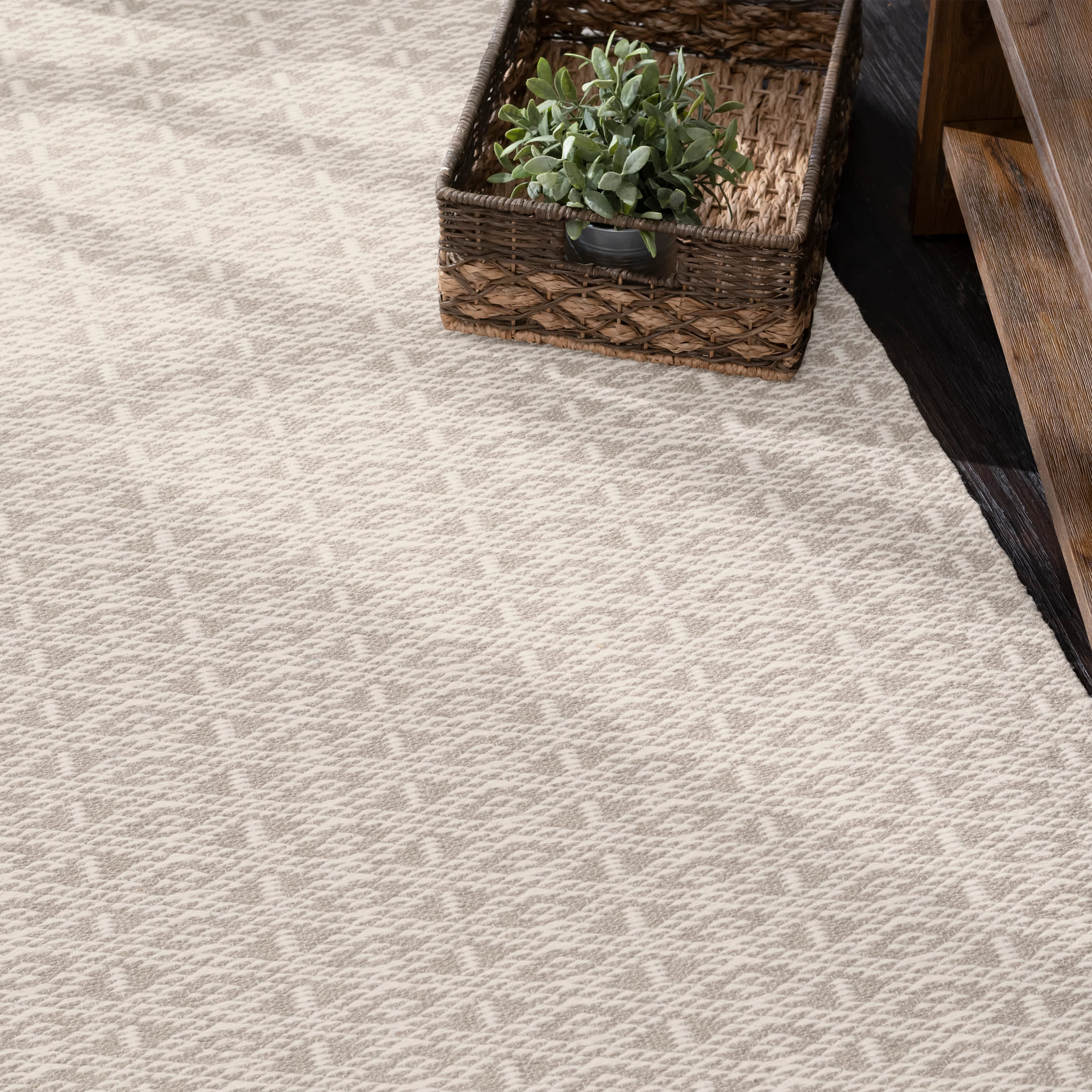 Bare Handwoven Cotton Rug | Natural - Image 3