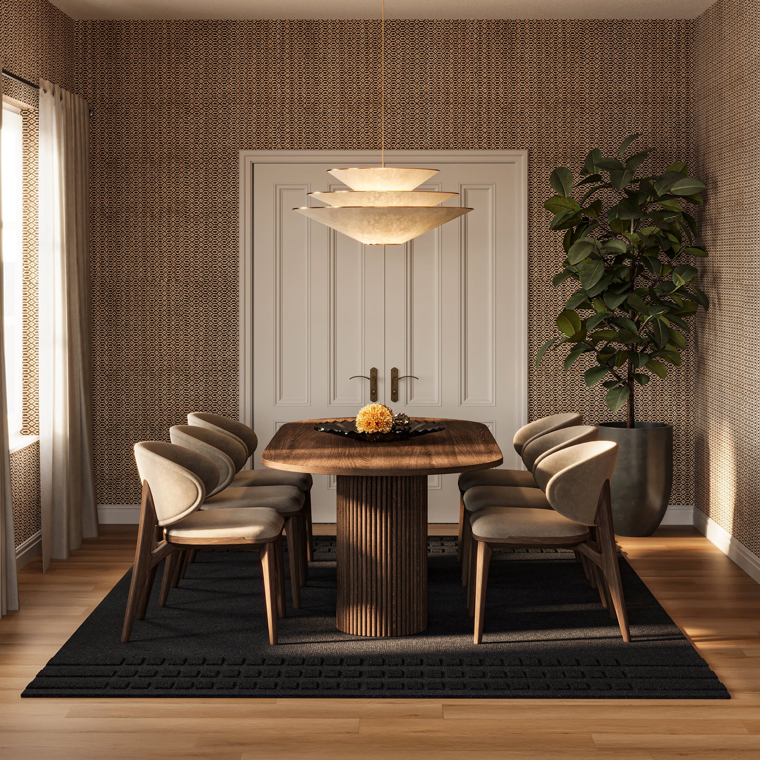 Barron Solid Bohemian Wool Rug | Black - Image 2