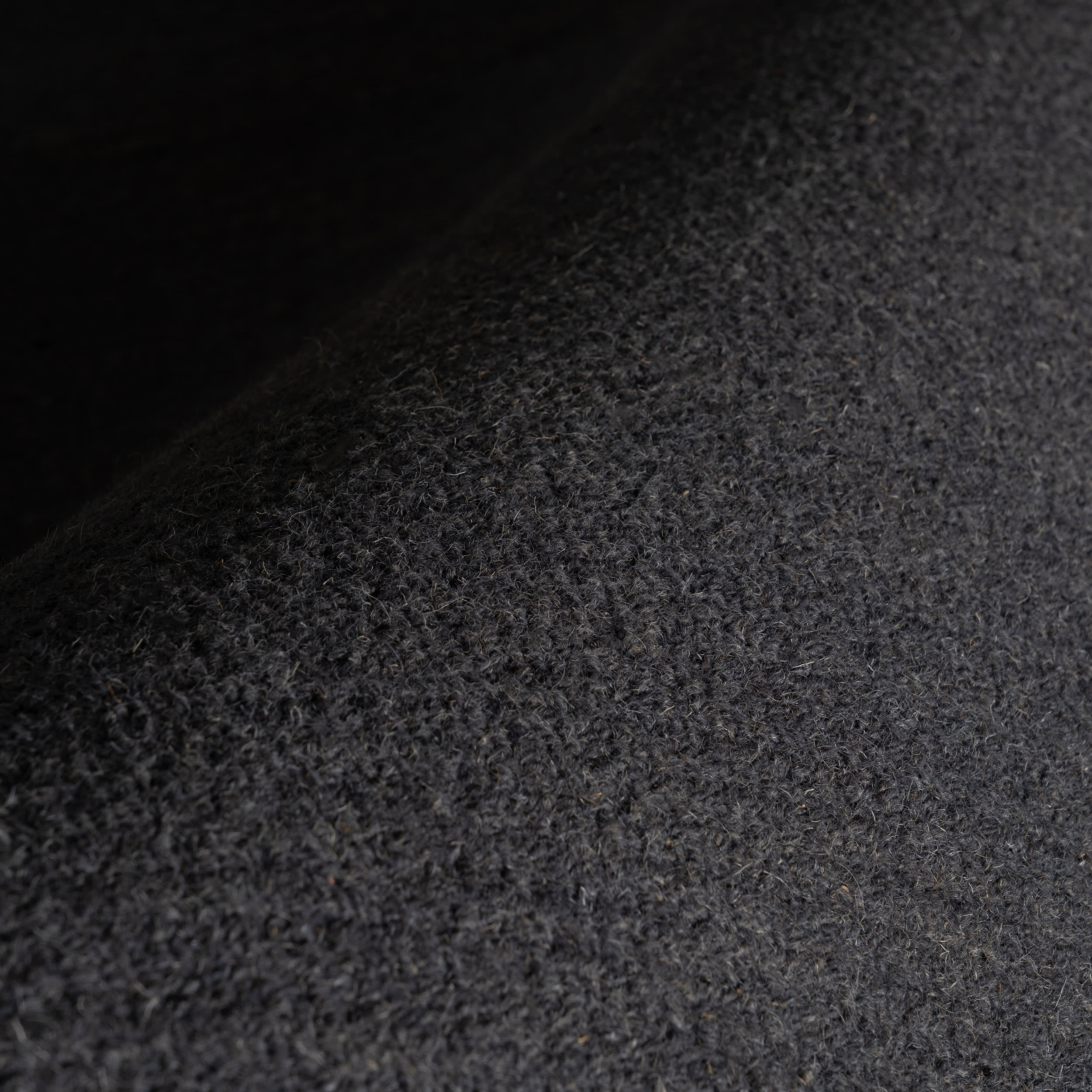Barron Solid Bohemian Wool Rug | Black - Image 3