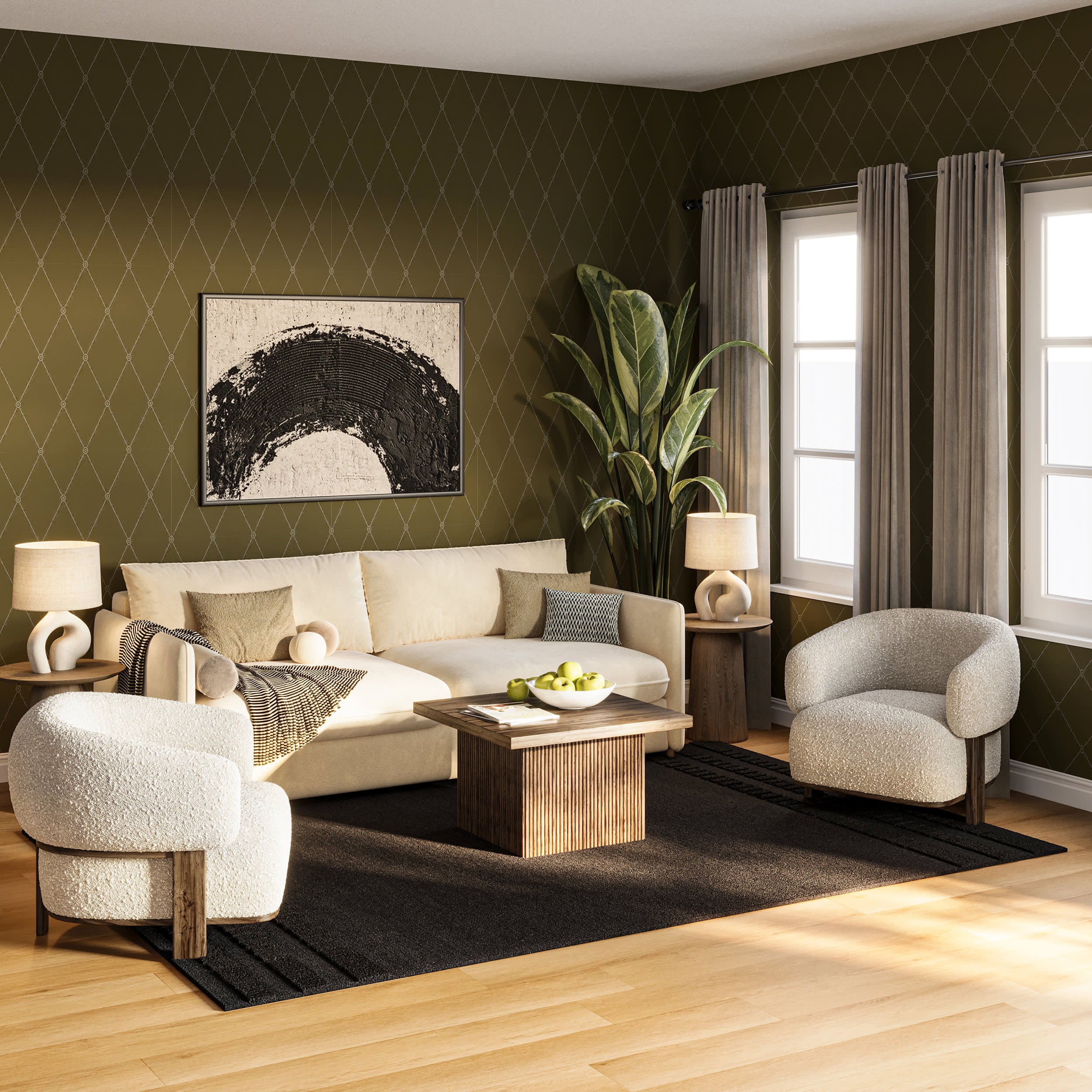 Barron Solid Bohemian Wool Rug | Black - Image 7