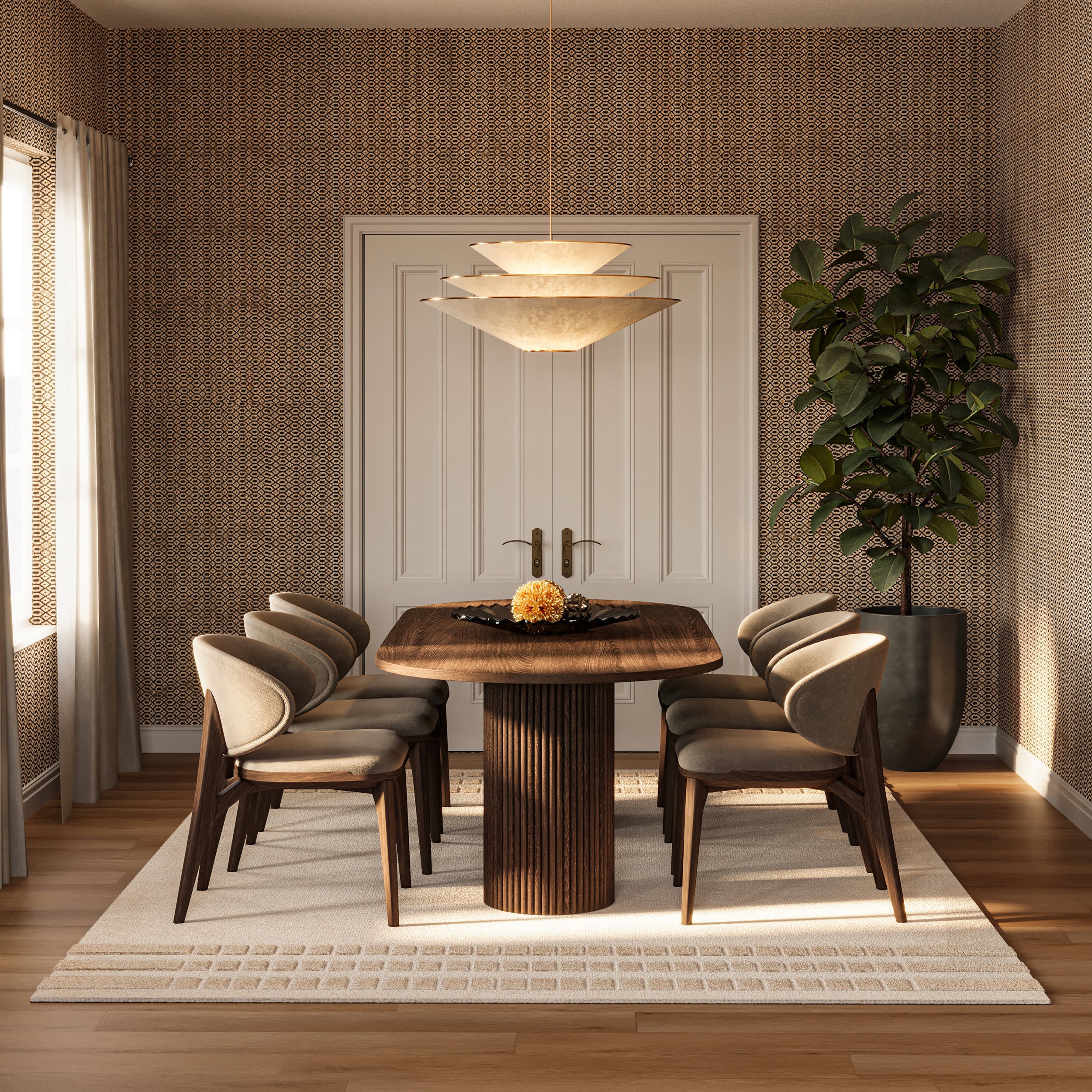 Barron Solid Bohemian Wool Rug | Cream - Image 2