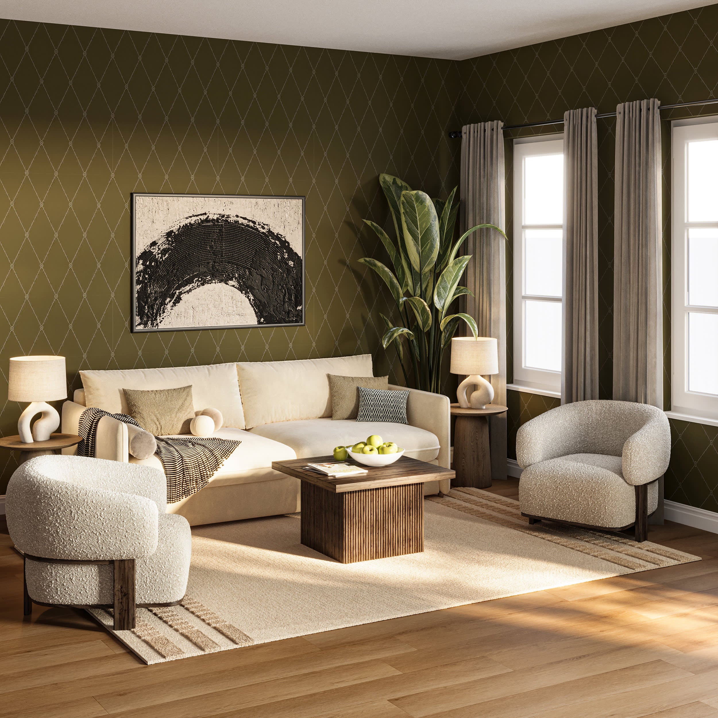 Barron Solid Bohemian Wool Rug | Cream - Image 7