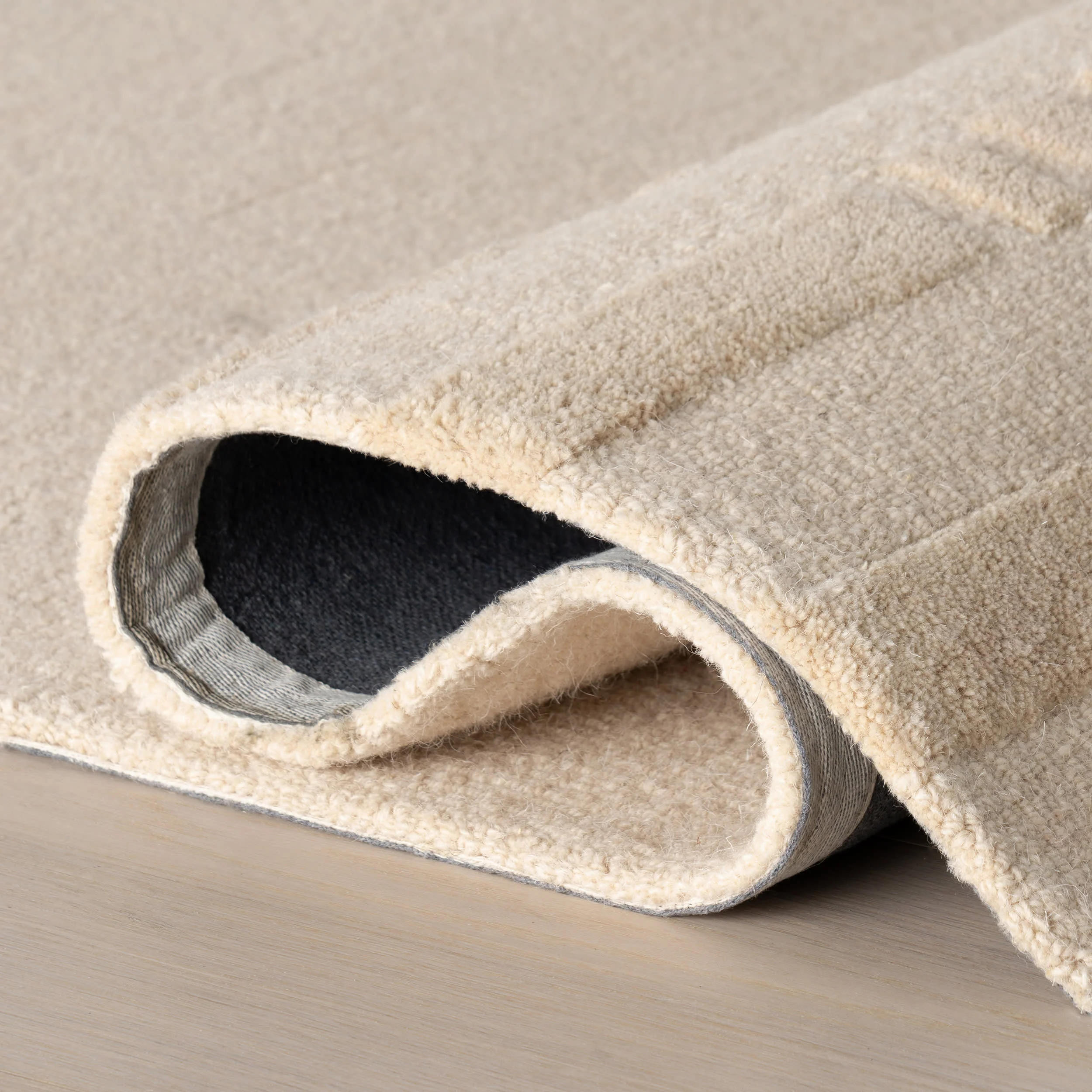 Barron Solid Bohemian Wool Rug | Cream - Image 8