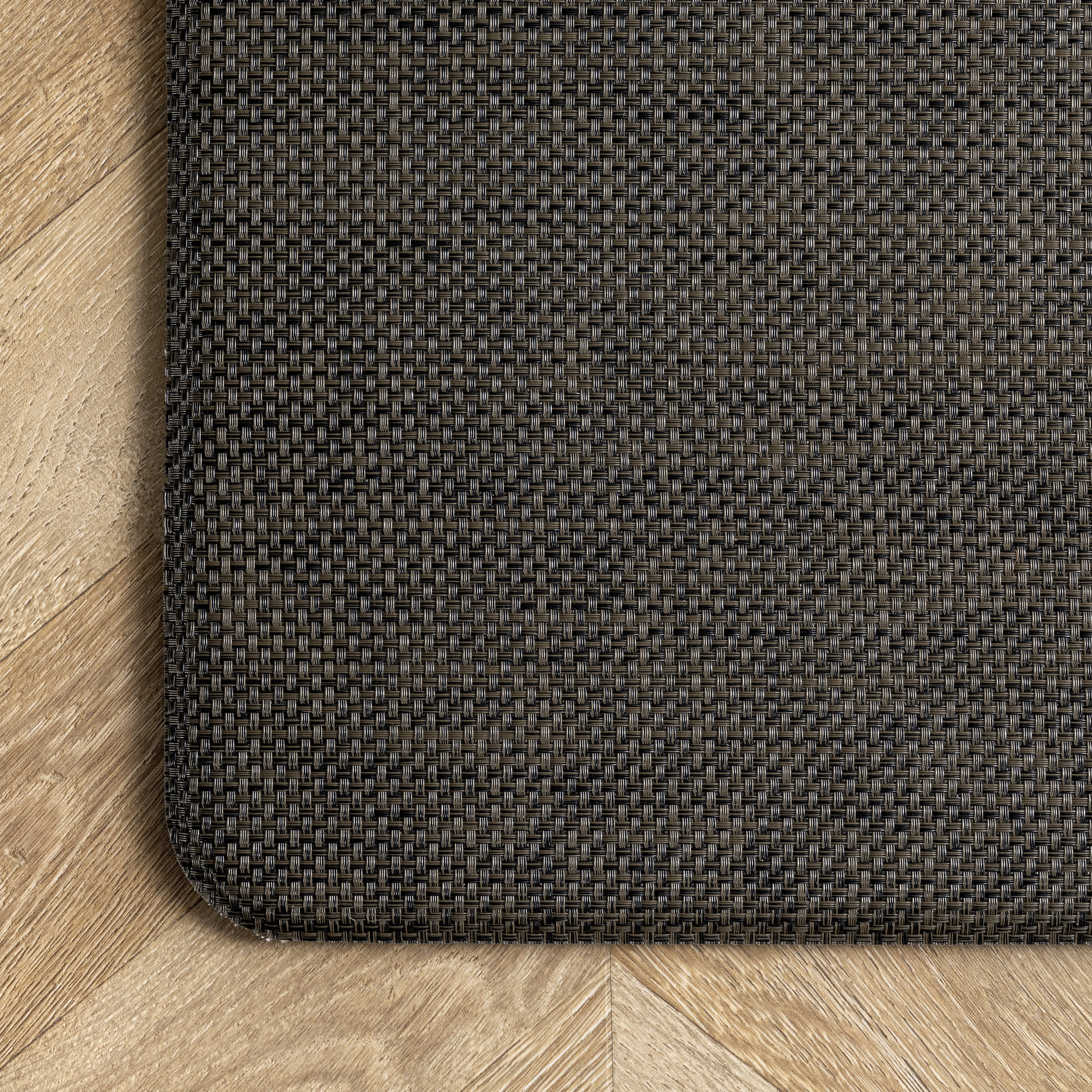Basketweave Woven Anti-Fatigue Mat | Dark Brown - Image 3