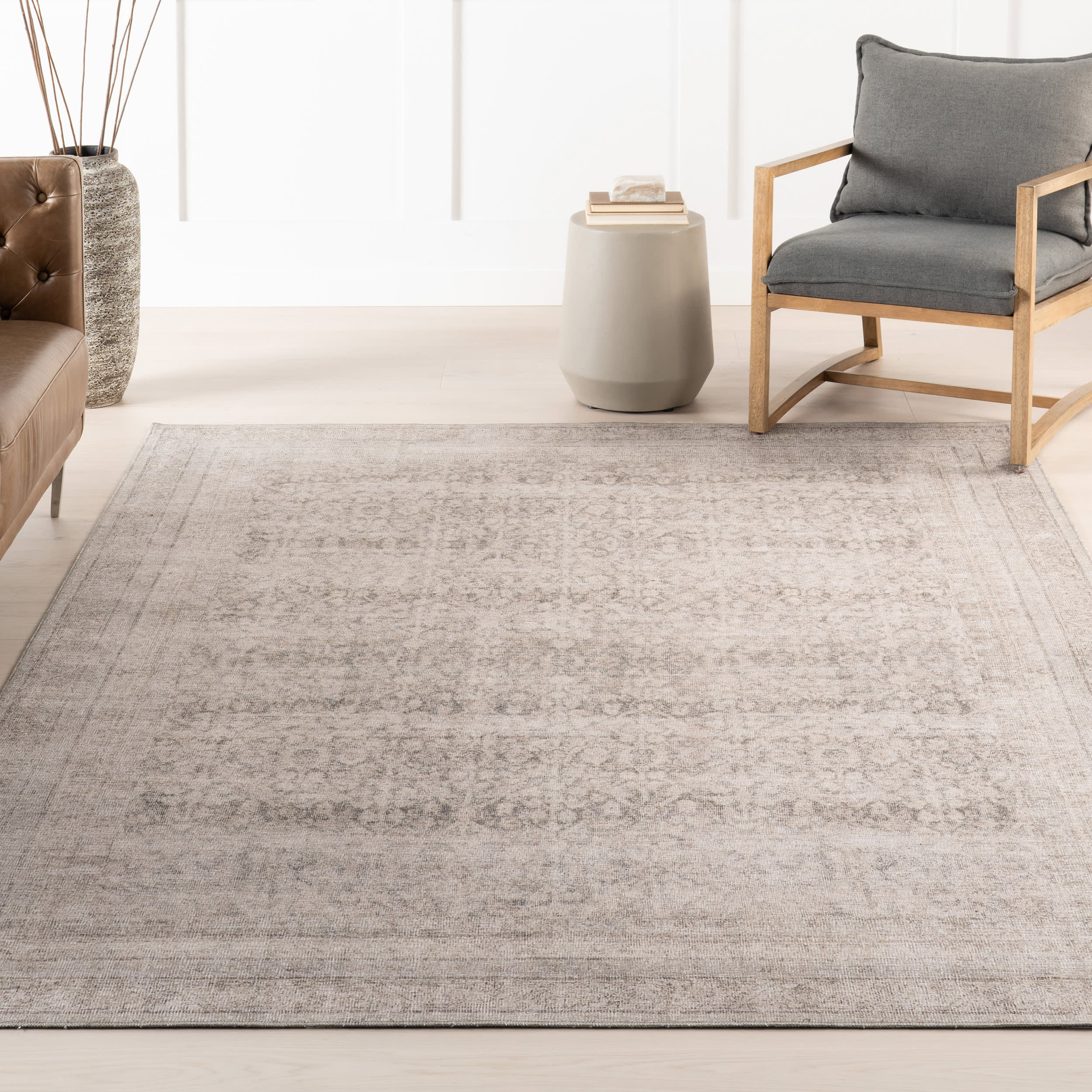 Basking Ridge Antiqued Jute-Blend Rug | Grey - Image 5