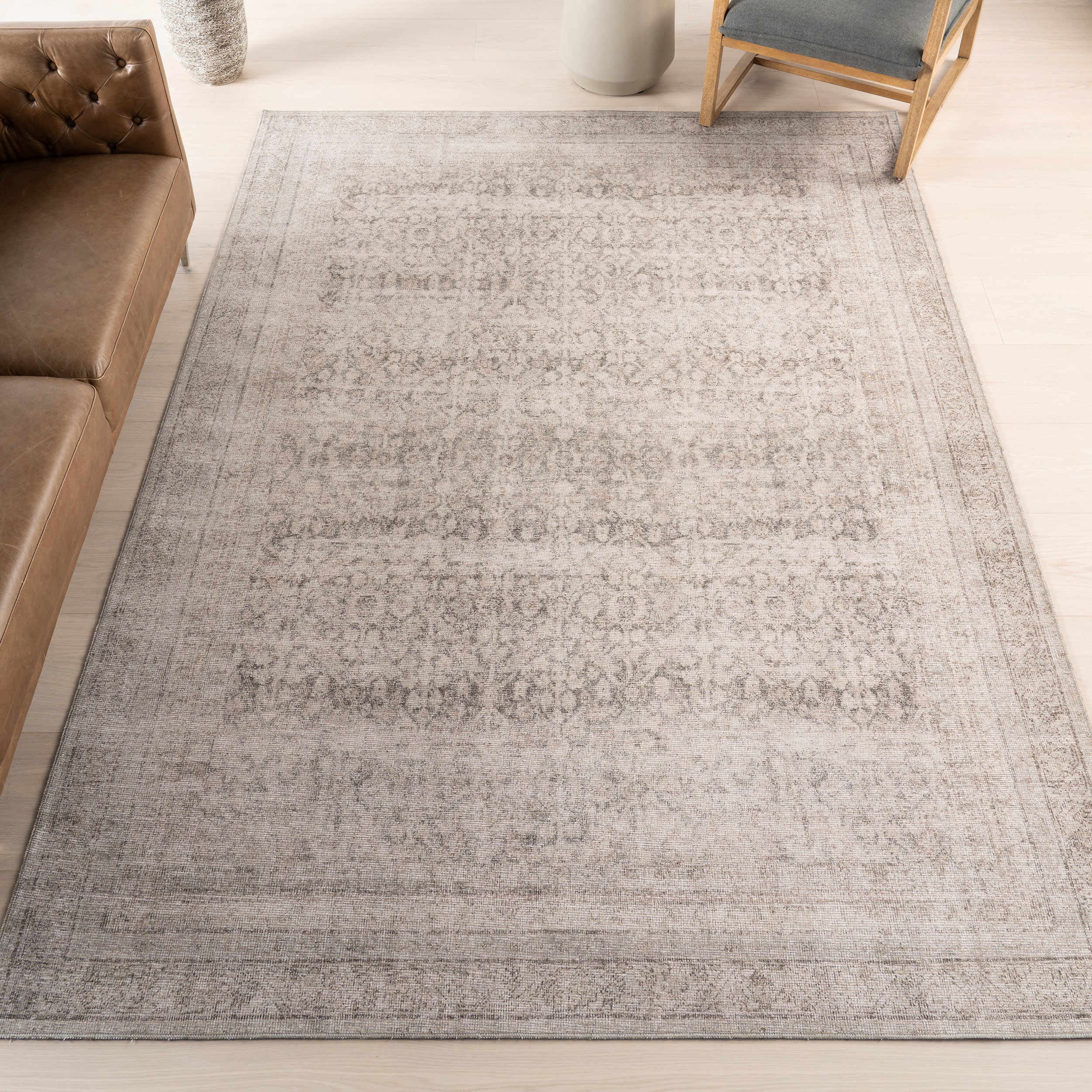 Basking Ridge Antiqued Jute-Blend Rug | Grey - Image 9