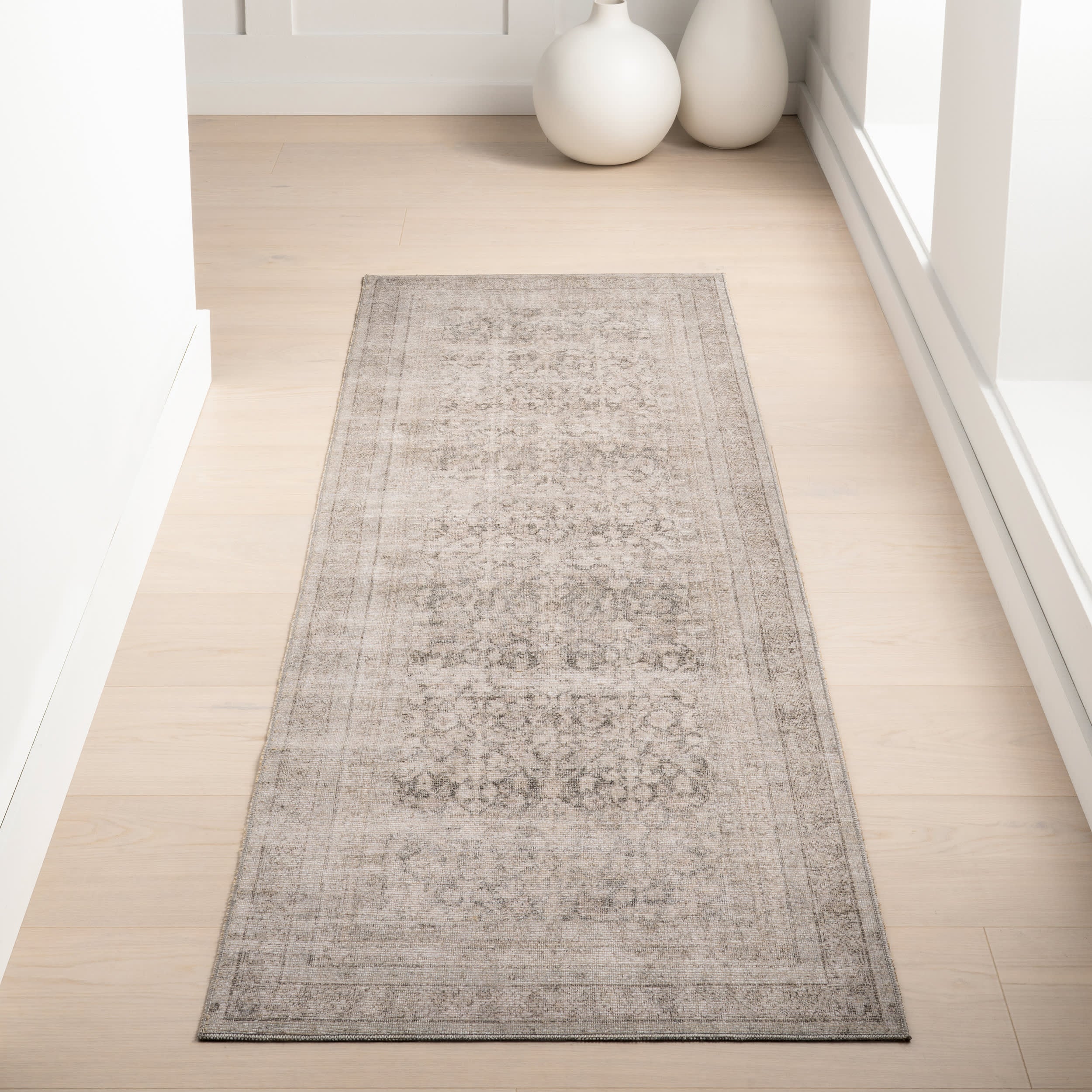 Basking Ridge Antiqued Jute-Blend Rug | Grey - Image 2