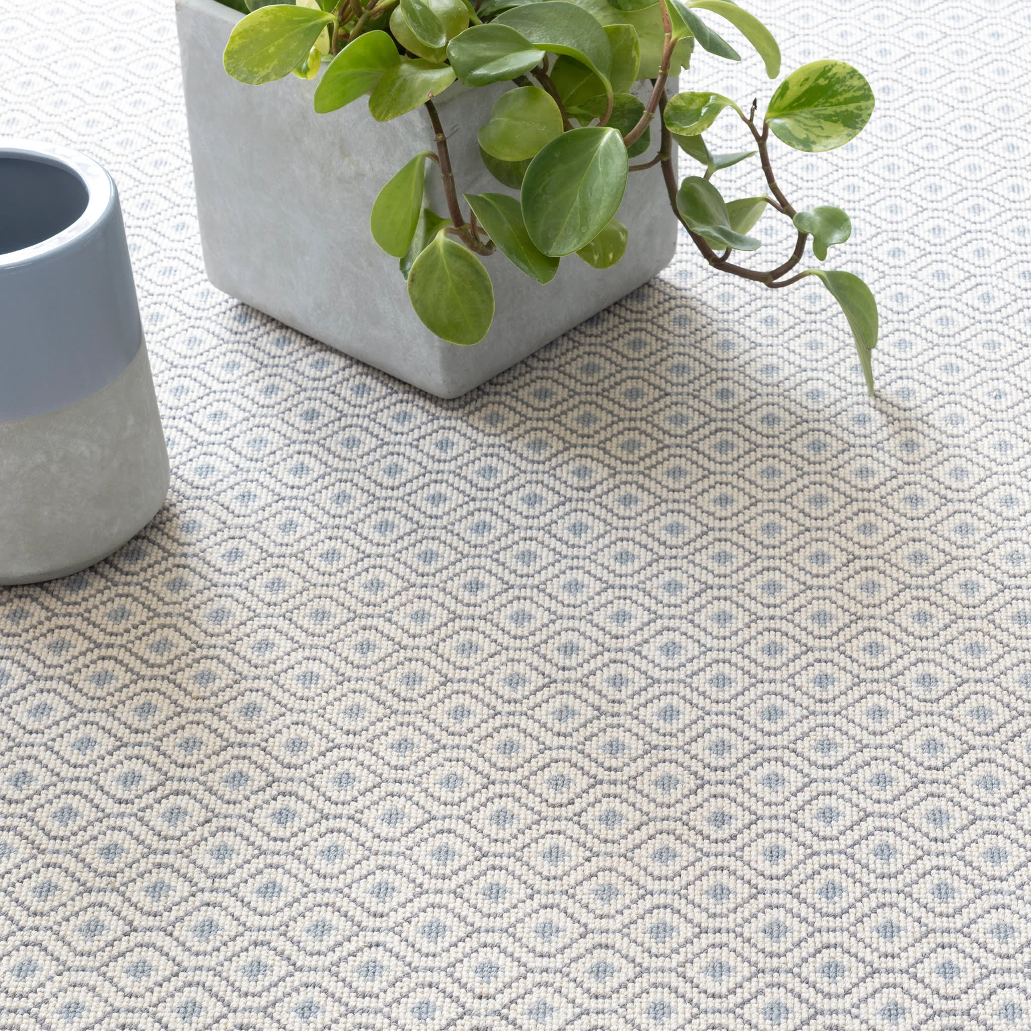Bayberry Woven Wool Custom Rug | Ivory/Denim - Image 2