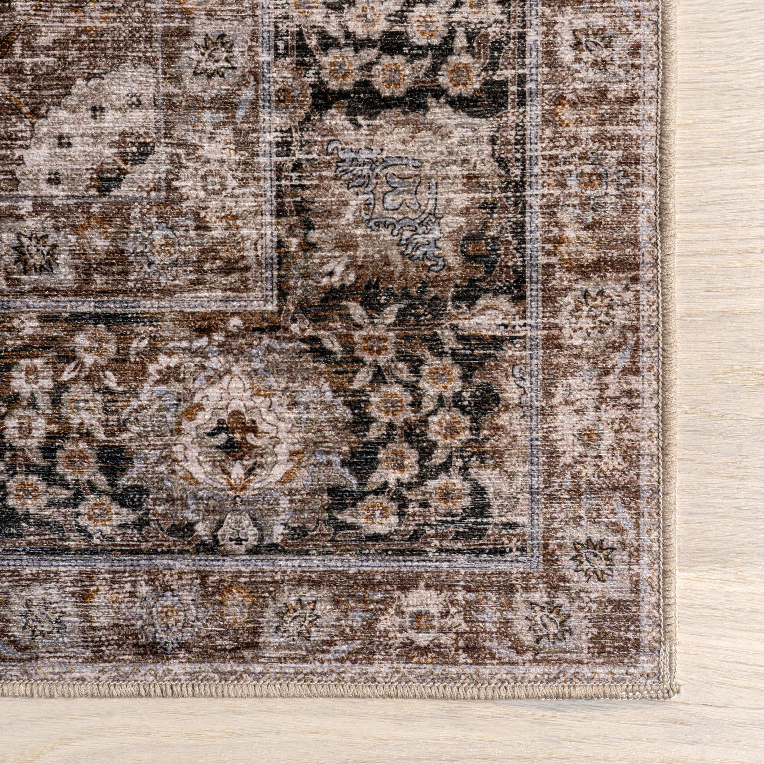 Bayberry Spill Proof Vintage Washable Rug | Brown - Image 4