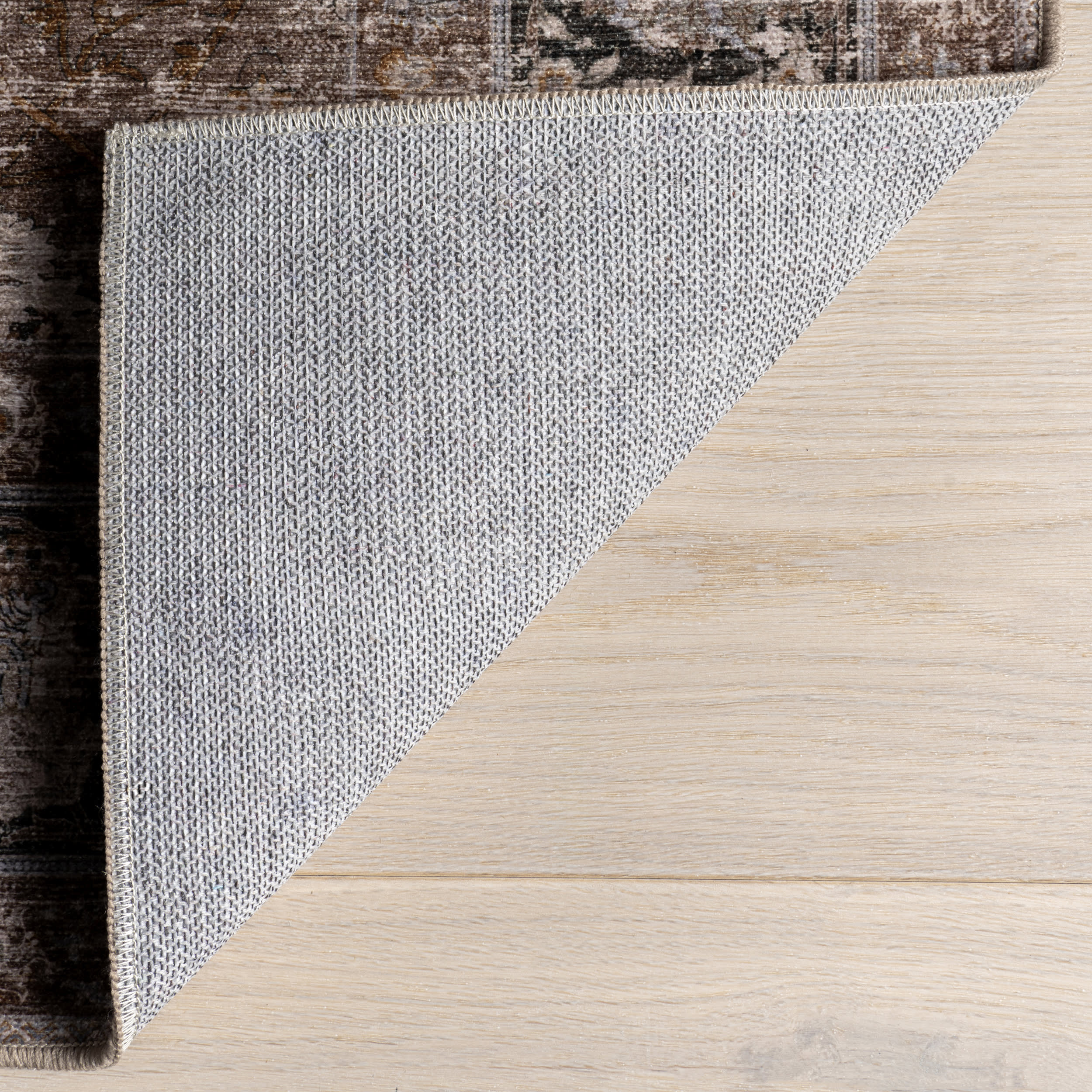 Bayberry Spill Proof Vintage Washable Rug | Brown - Image 7