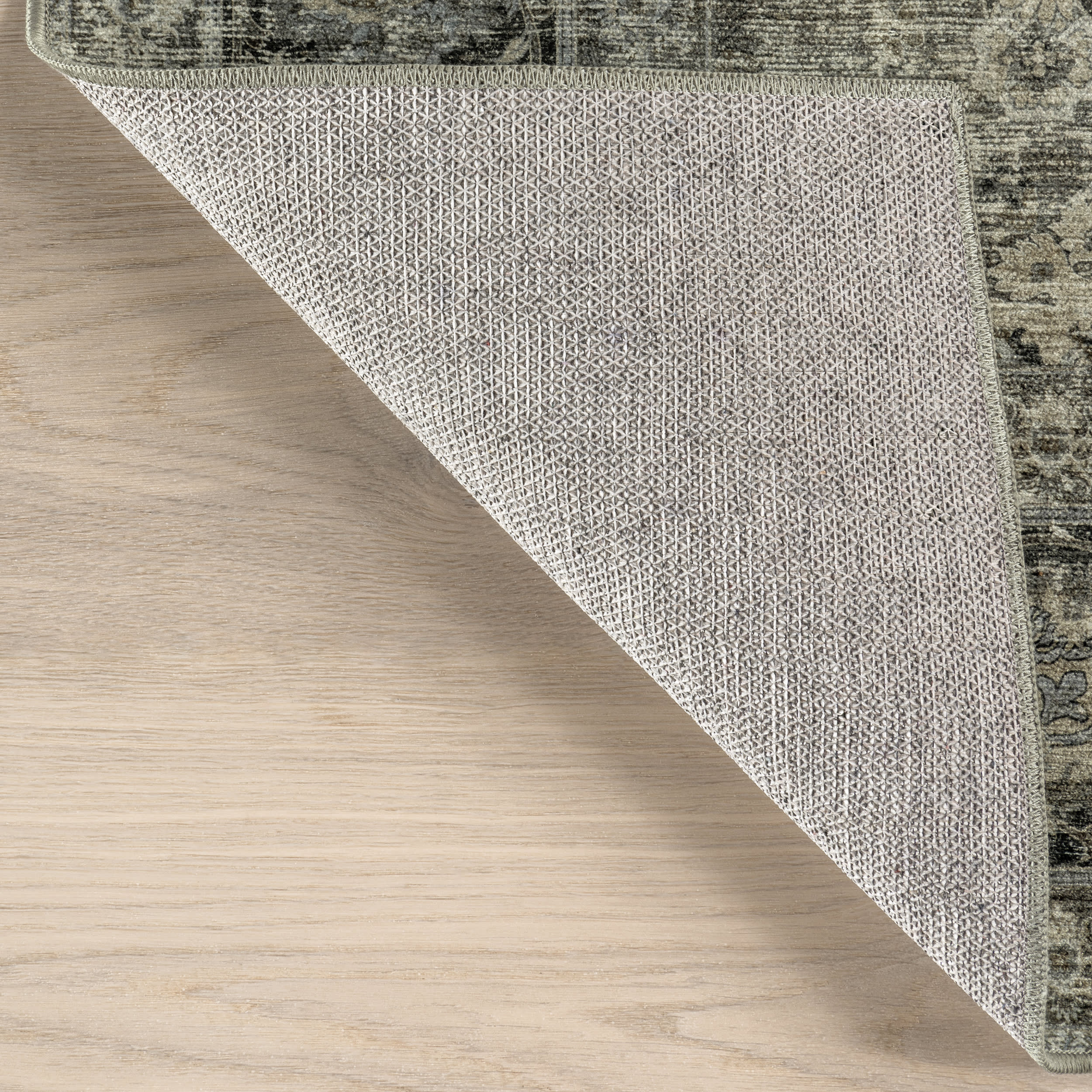 Bayberry Spill Proof Vintage Washable Rug | Green Grey - Image 8