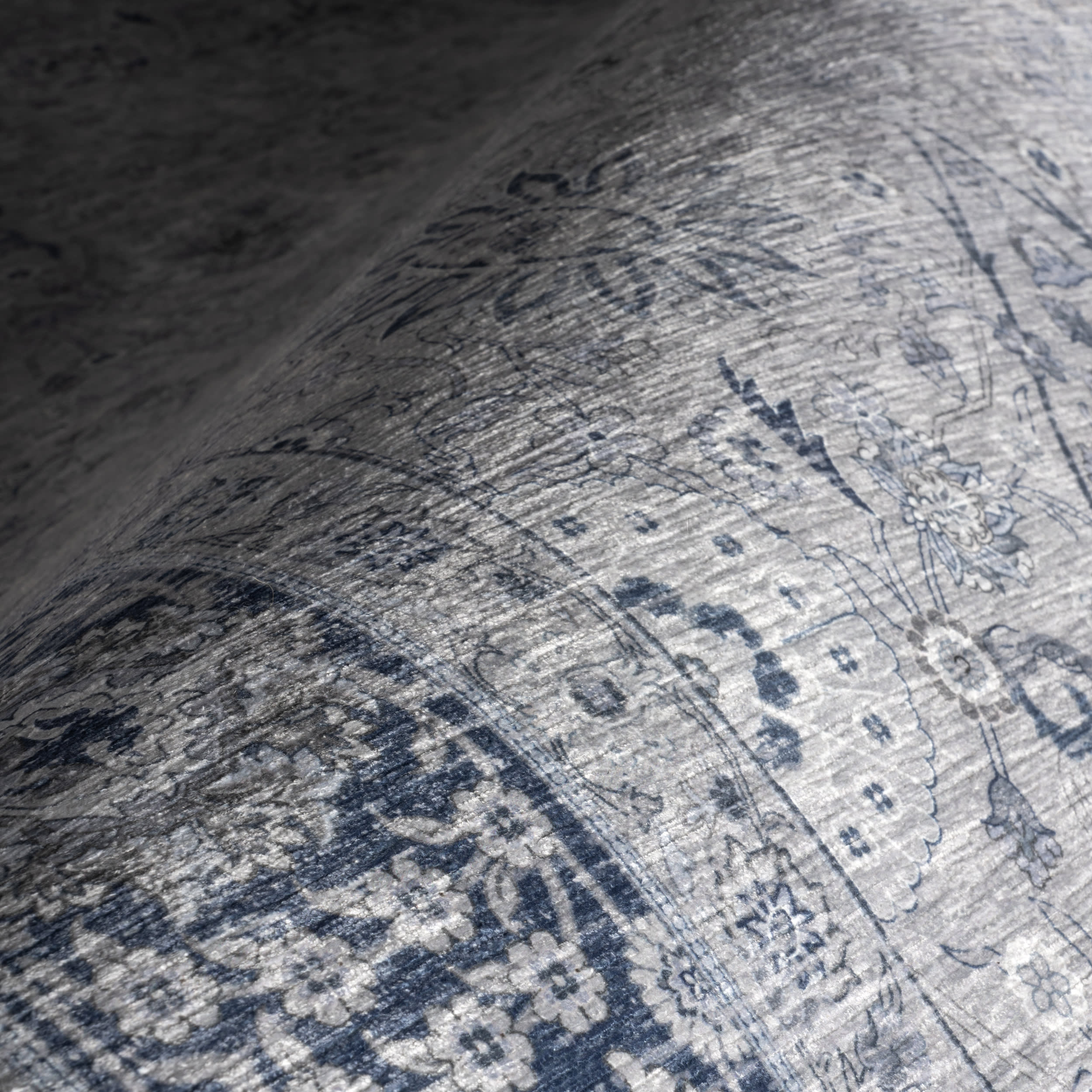 Bayberry Spill Proof Vintage Washable Rug | Light Blue - Image 3