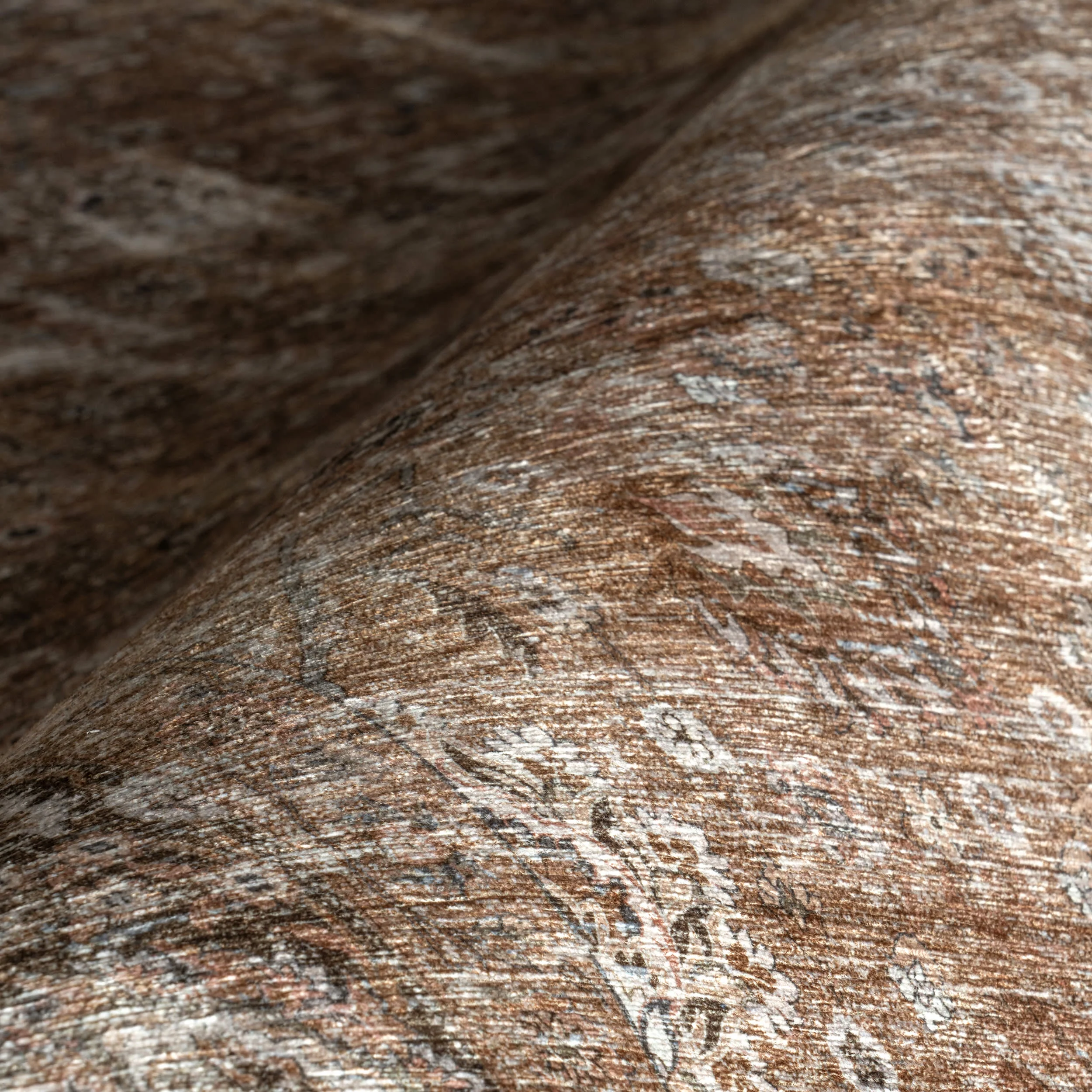 Bayberry Spill Proof Vintage Washable Rug | Light Brown - Image 3