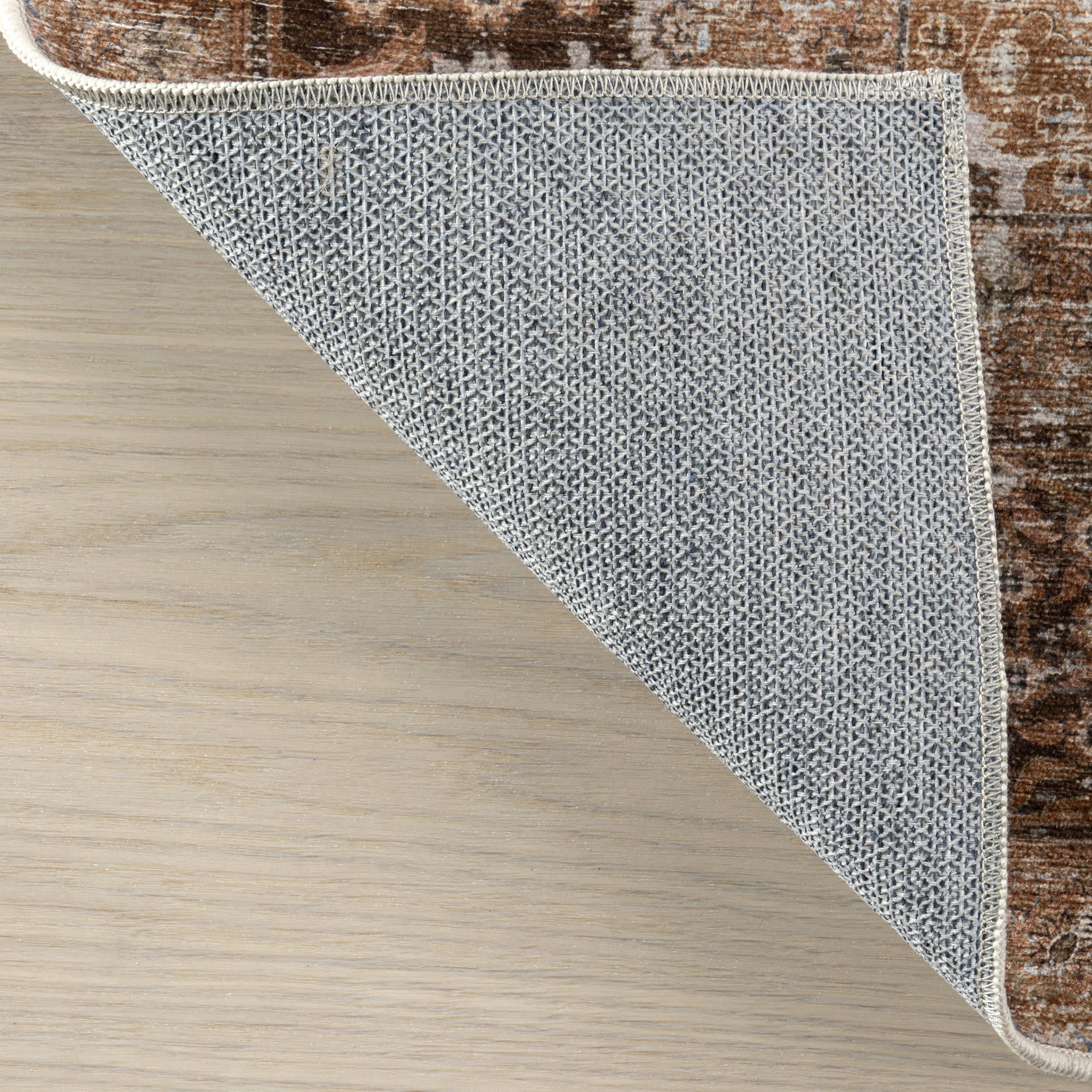 Bayberry Spill Proof Vintage Washable Rug | Light Brown - Image 6