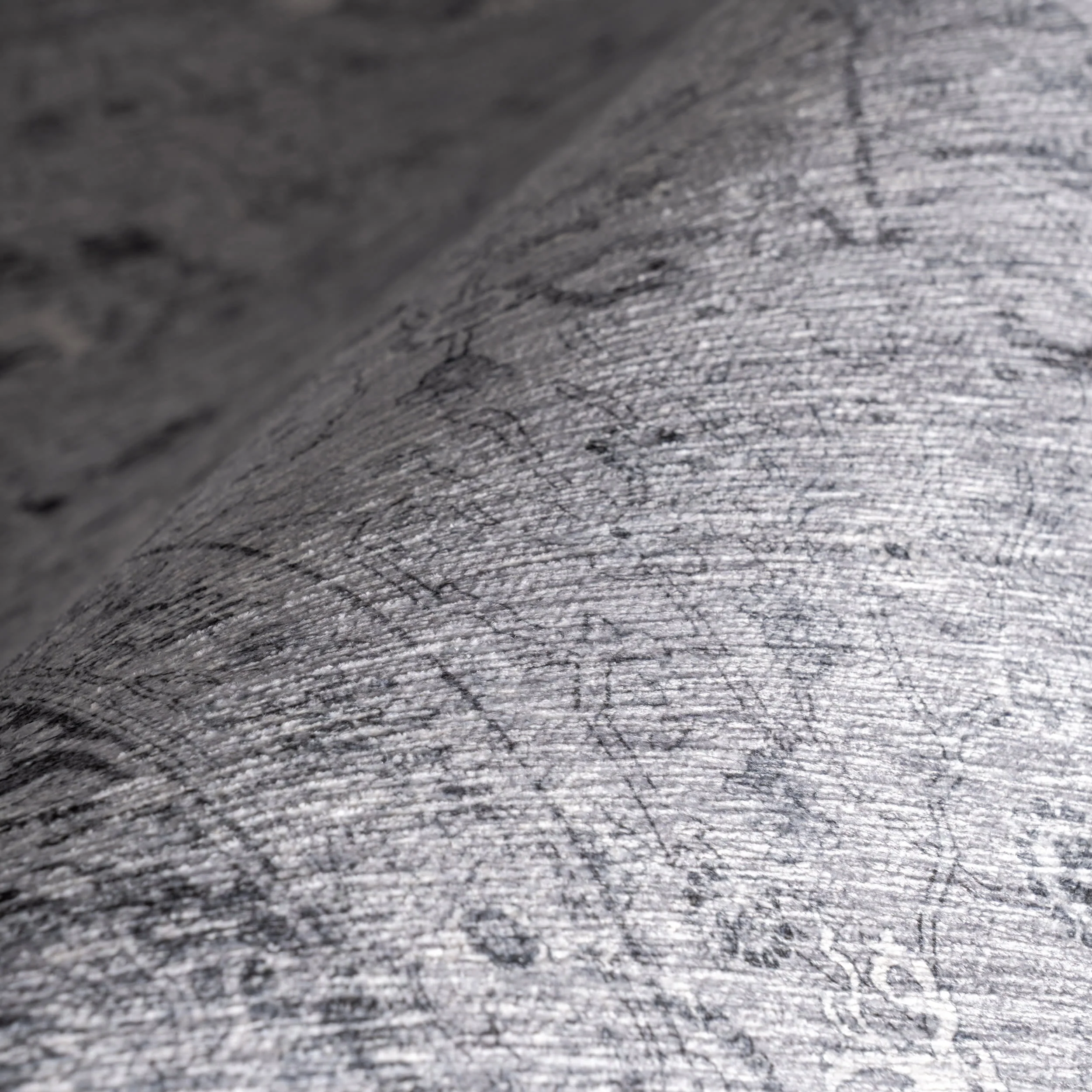 Bayberry Spill Proof Vintage Washable Rug | Light Grey - Image 3