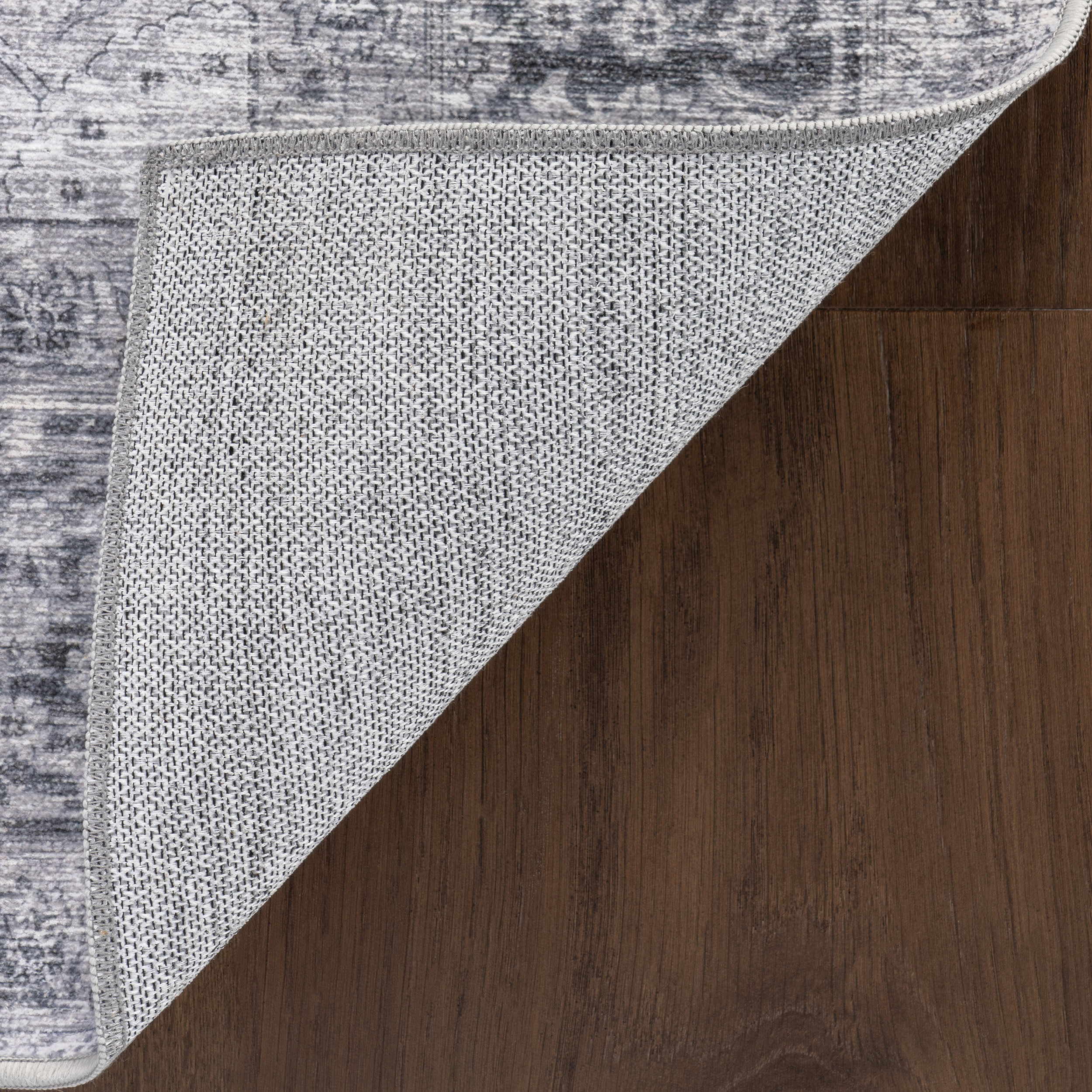 Bayberry Spill Proof Vintage Washable Rug | Light Grey - Image 7