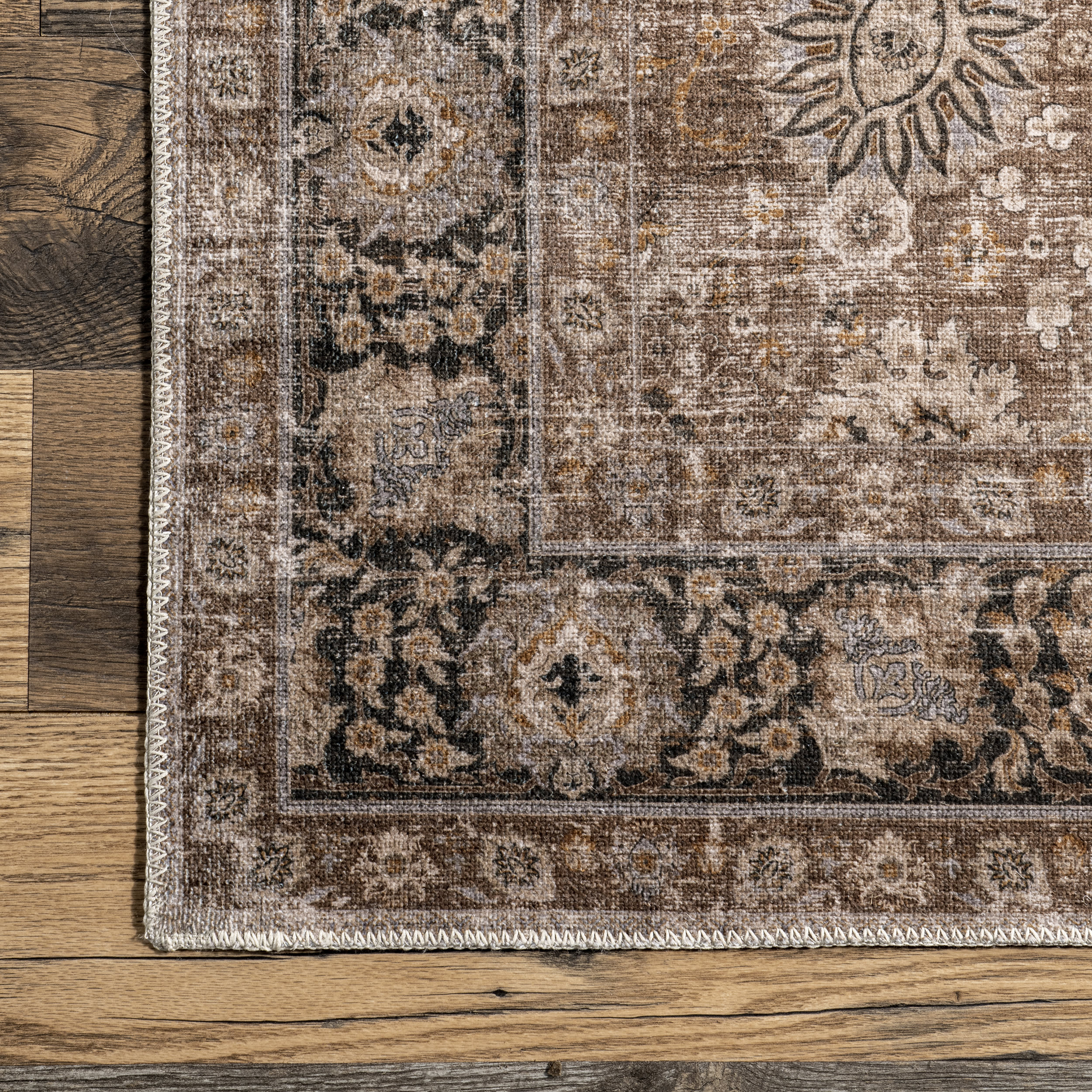 Bayberry Vintage Washable Rug | Brown - Image 3
