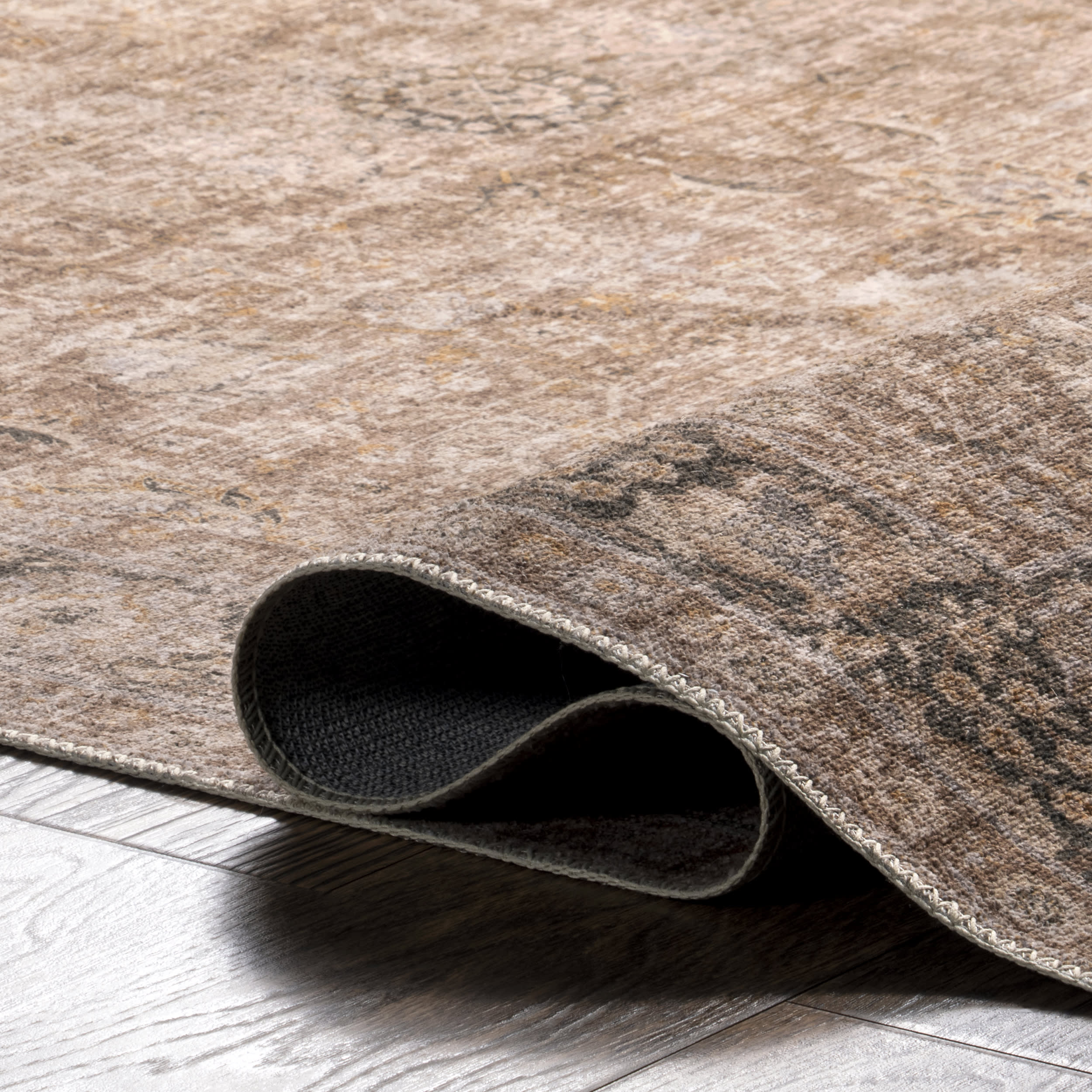 Bayberry Vintage Washable Rug | Brown - Image 7