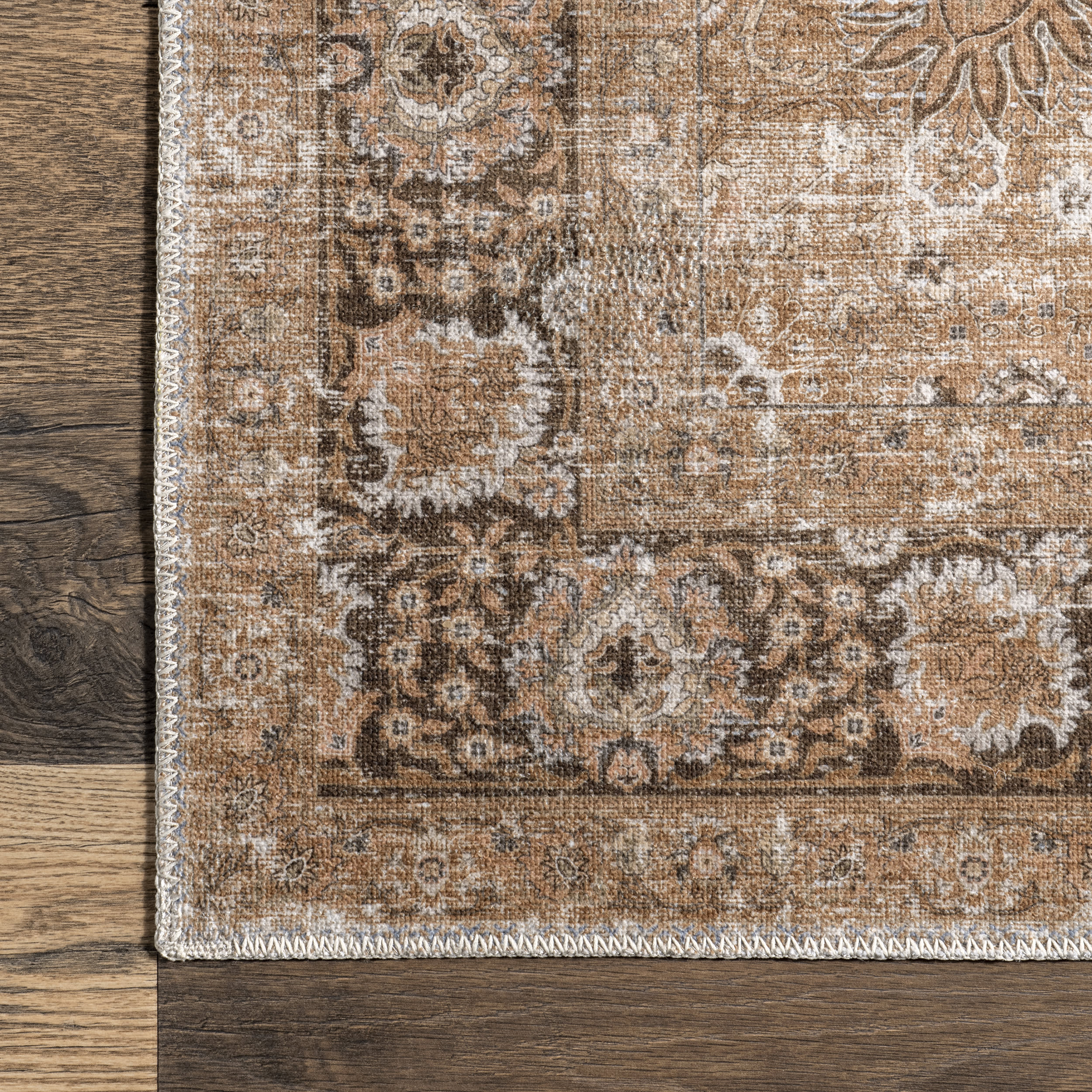 Bayberry Vintage Washable Rug | Light Brown - Image 3