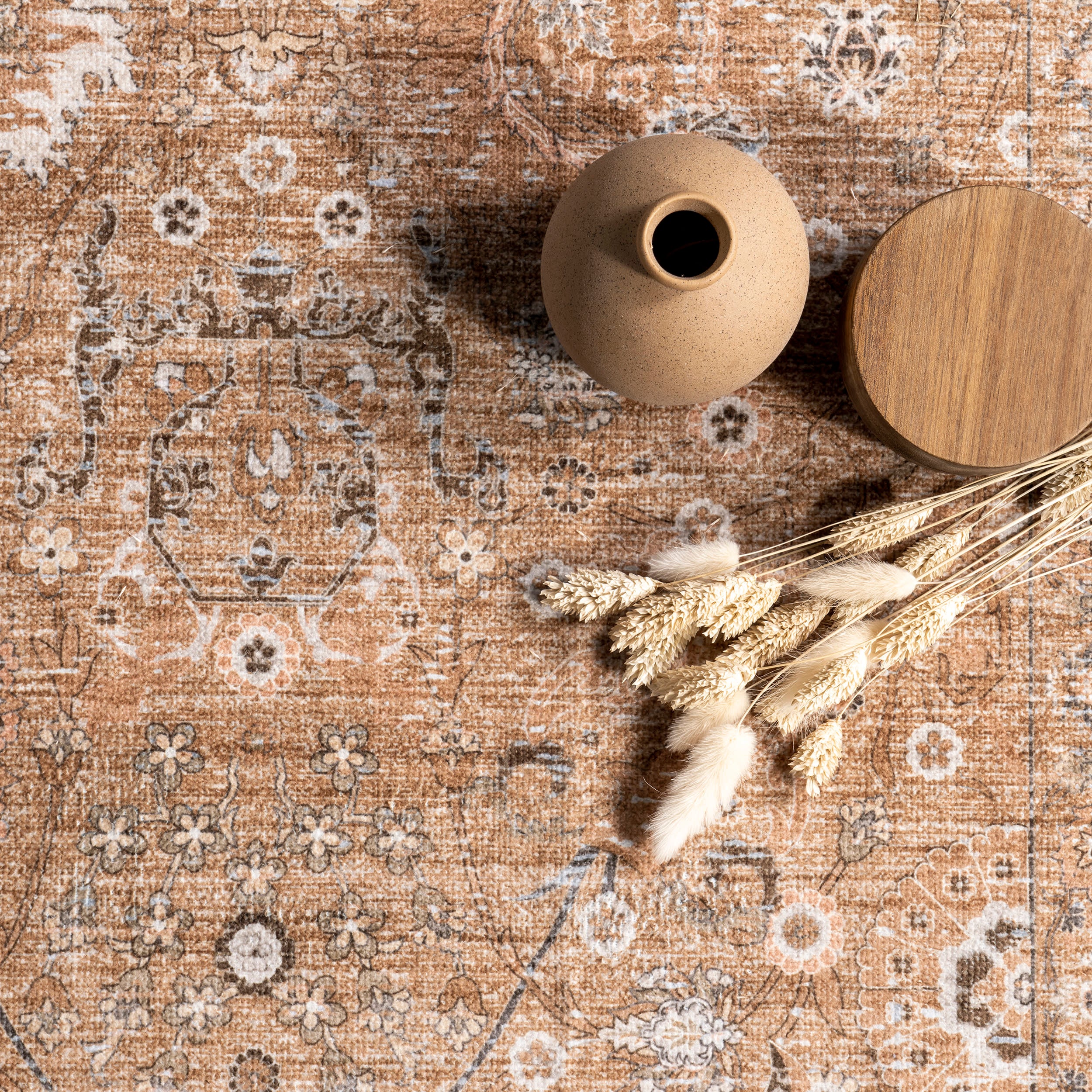 Bayberry Vintage Washable Rug | Light Brown - Image 6