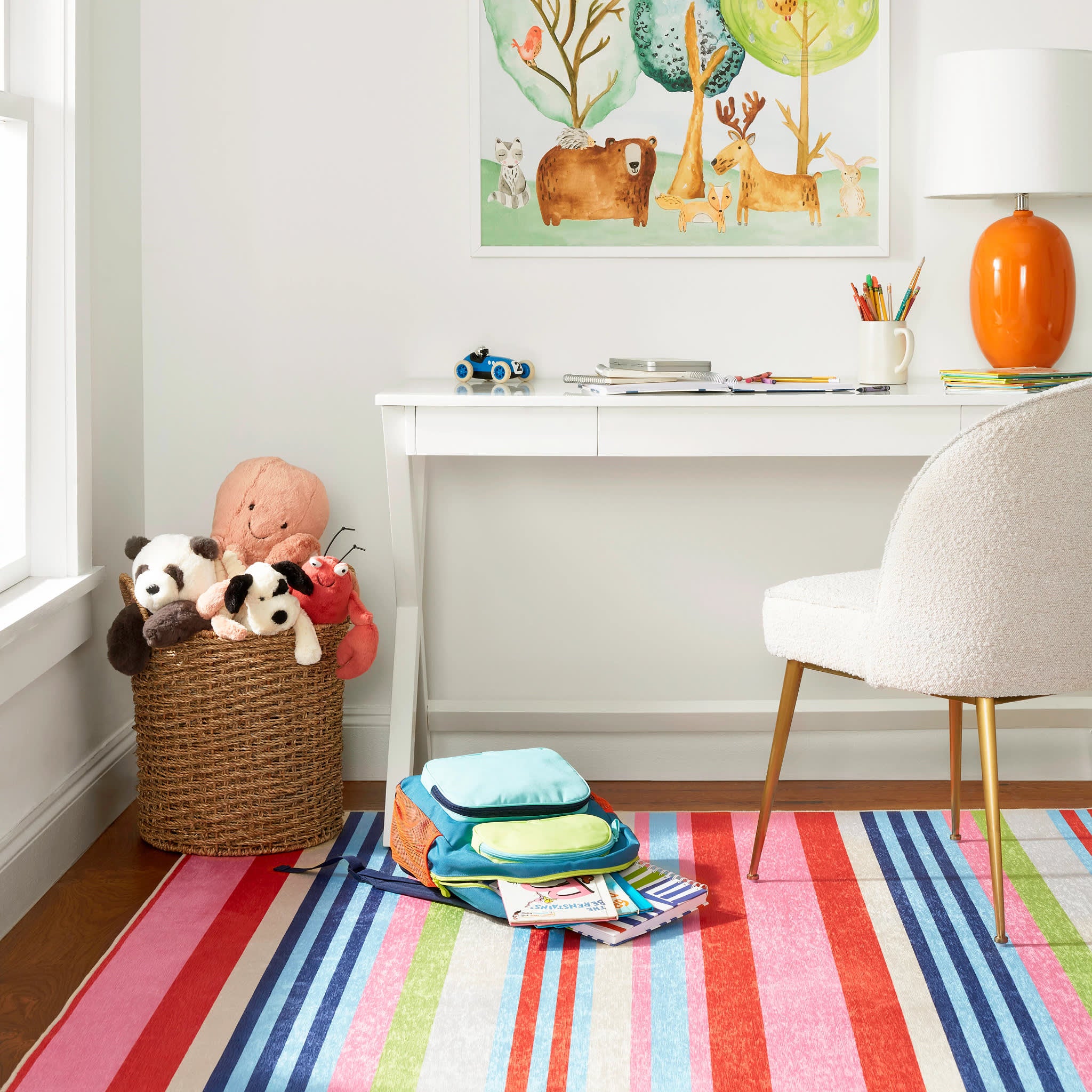 Beach Stripe Machine Washable Rug | Multi - Image 2