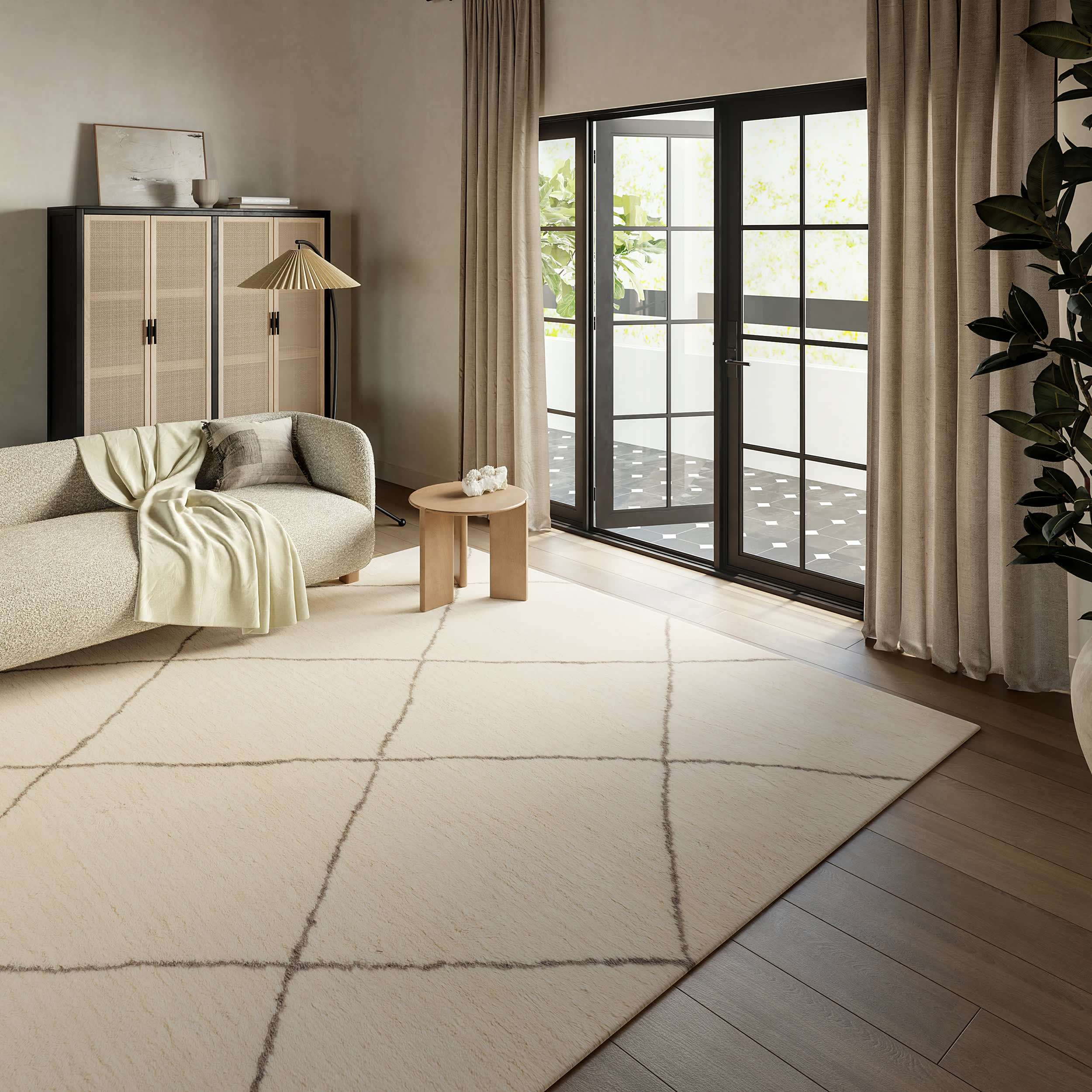 Beachwood Trellis Wool Rug | Ivory - Image 2