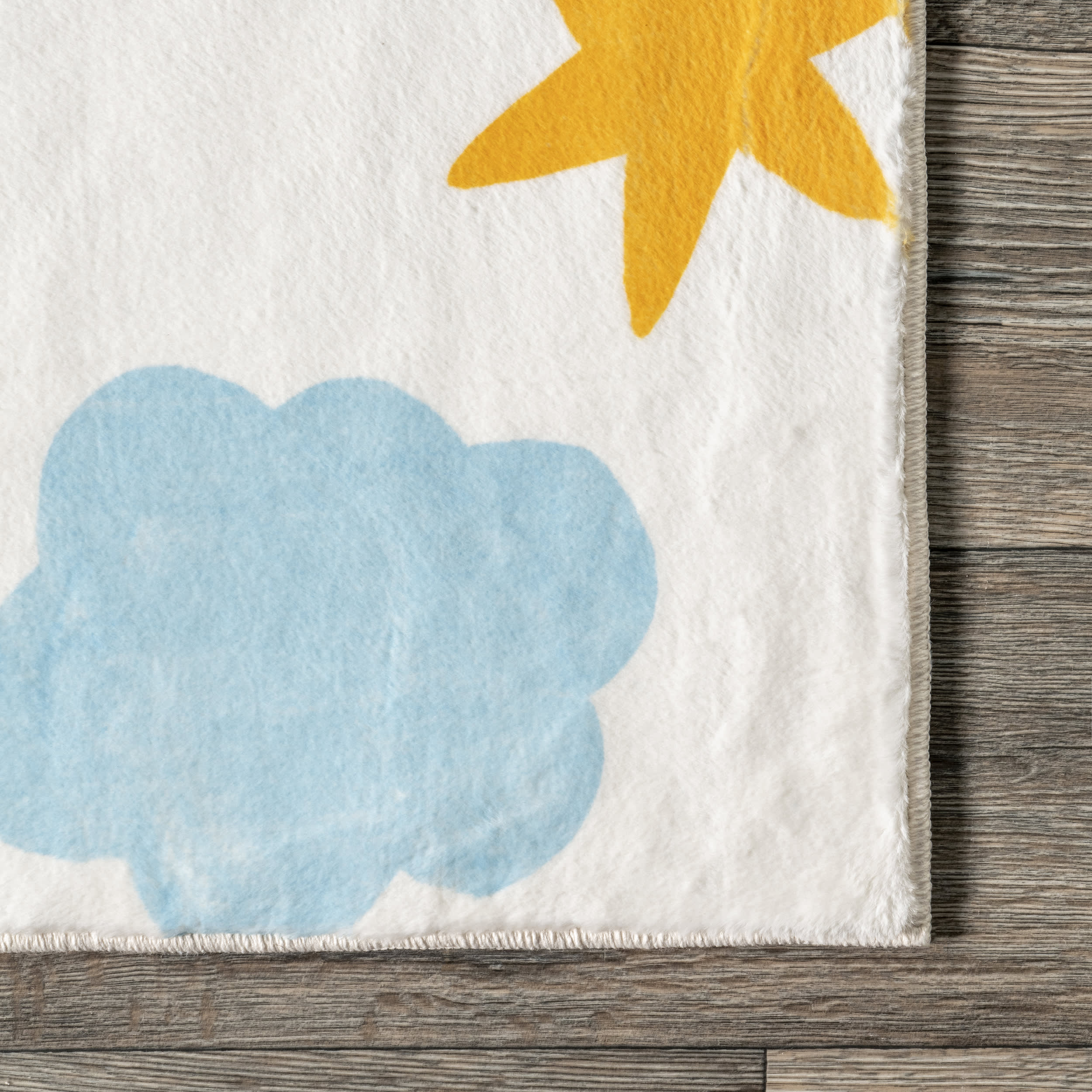Beatriz Kids Washable Crescent Rug | White Multicolor - Image 3