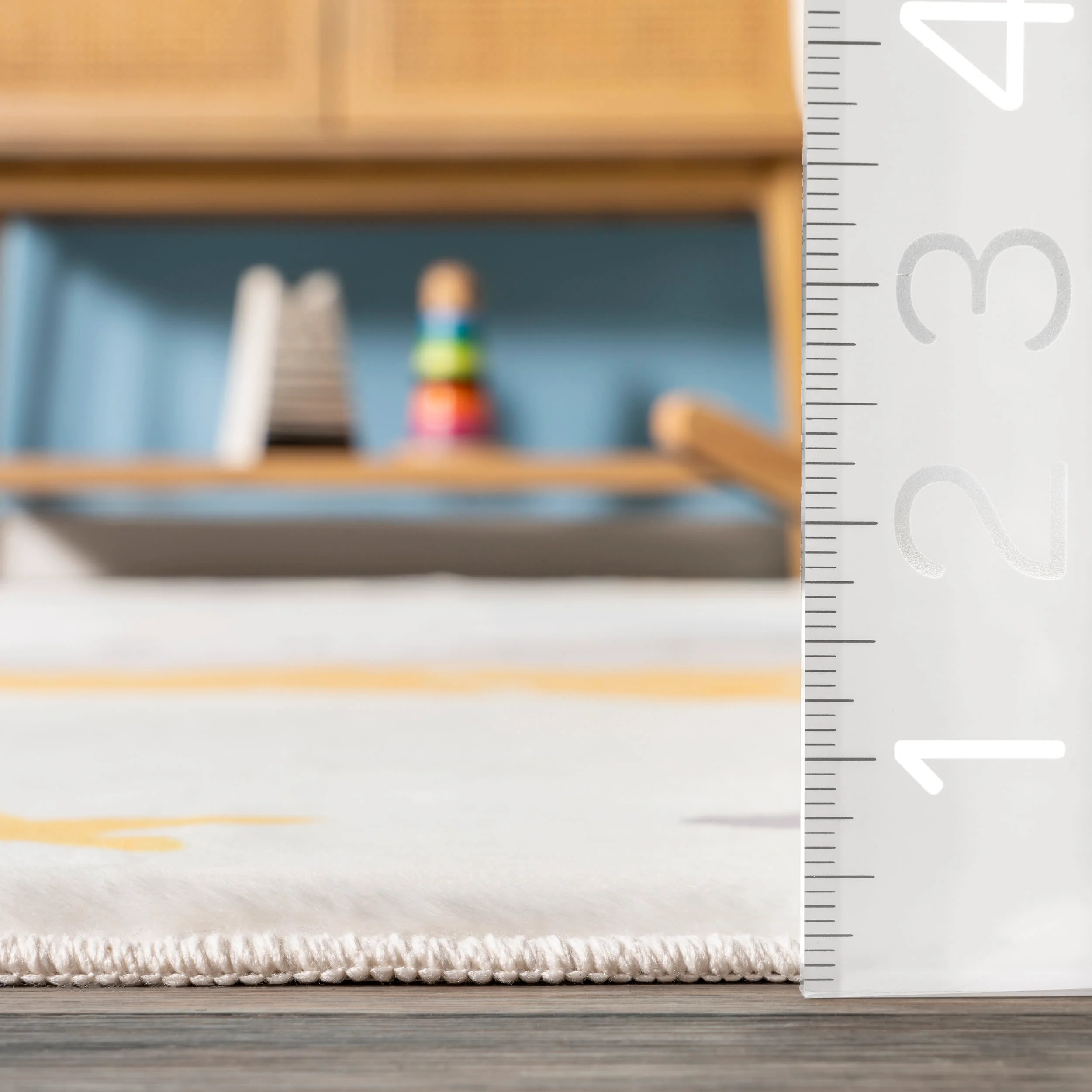 Beatriz Kids Washable Crescent Rug | White Multicolor - Image 5