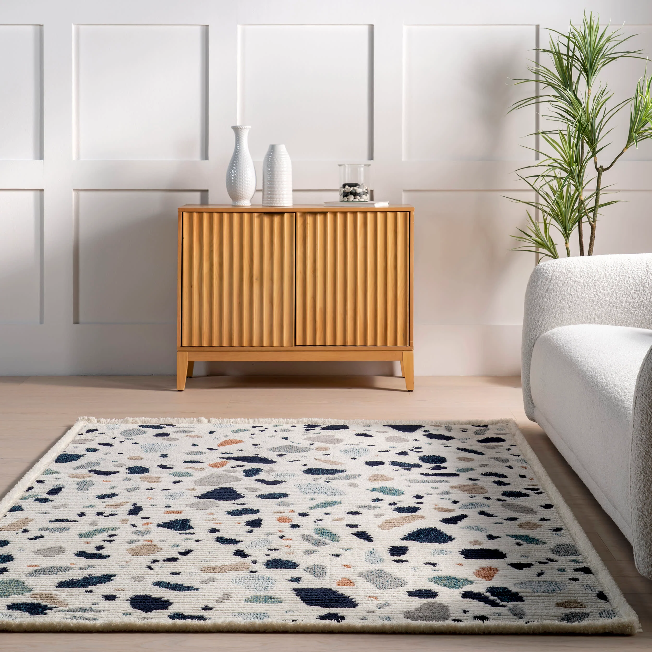 Becca Terrazzo Tile Rug | Blue Multicolor - Image 4