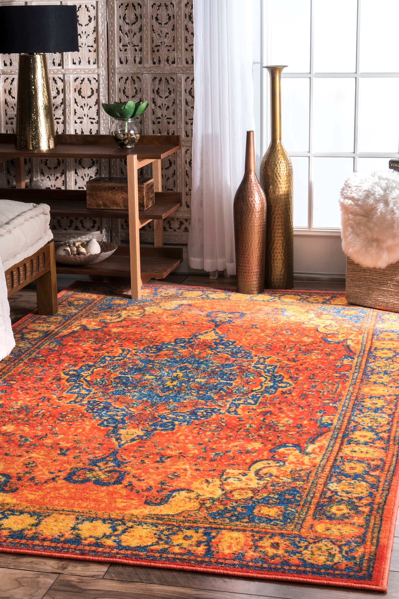 Beguiled Medallion Rug | Orange - Image 2
