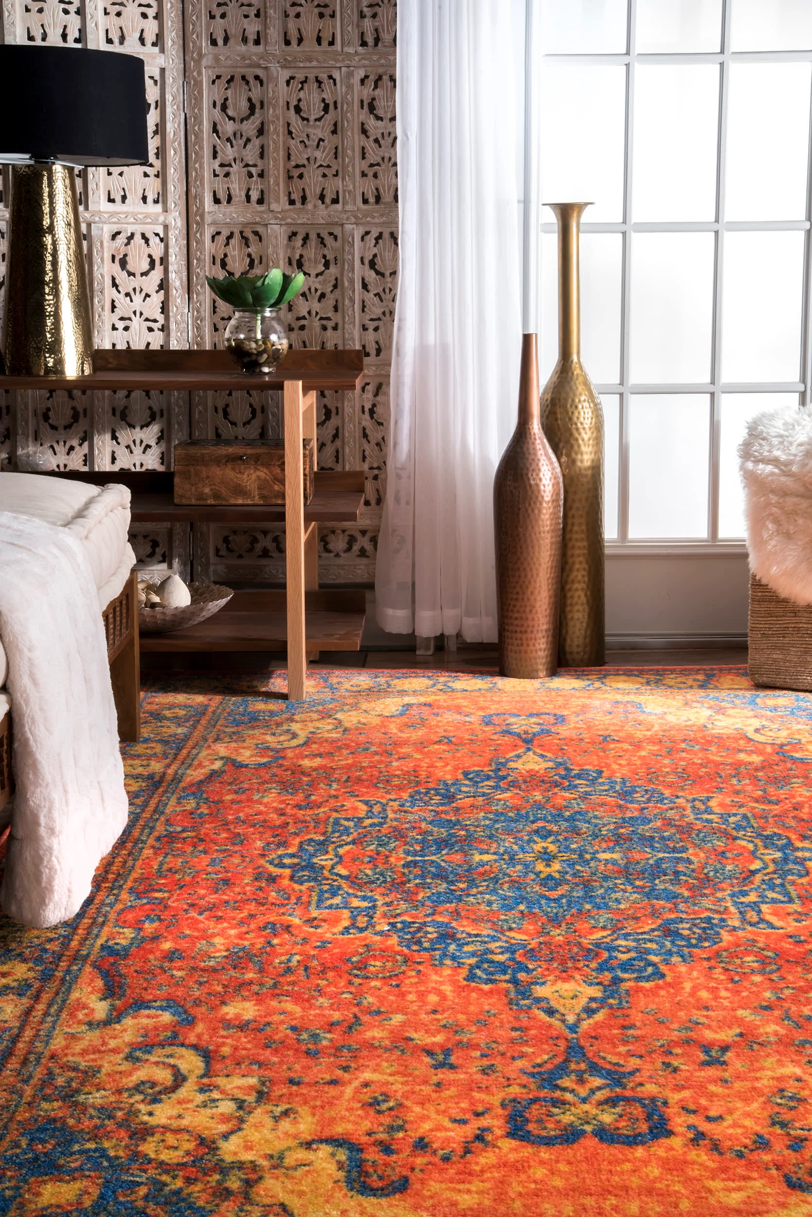 Beguiled Medallion Rug | Orange - Image 4
