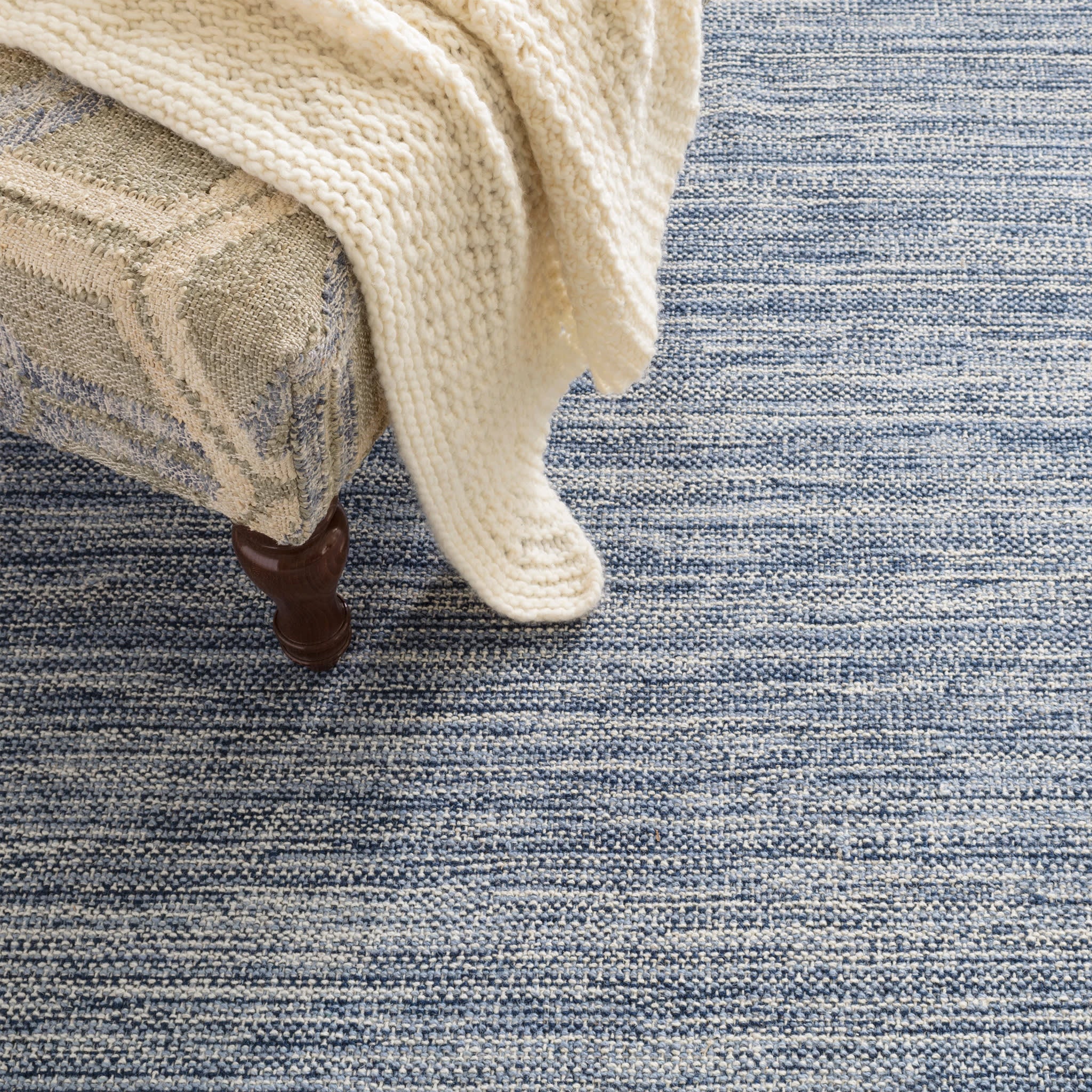 Bella Handwoven Wool Rug by Bunny Williams | Navy - Image 3
