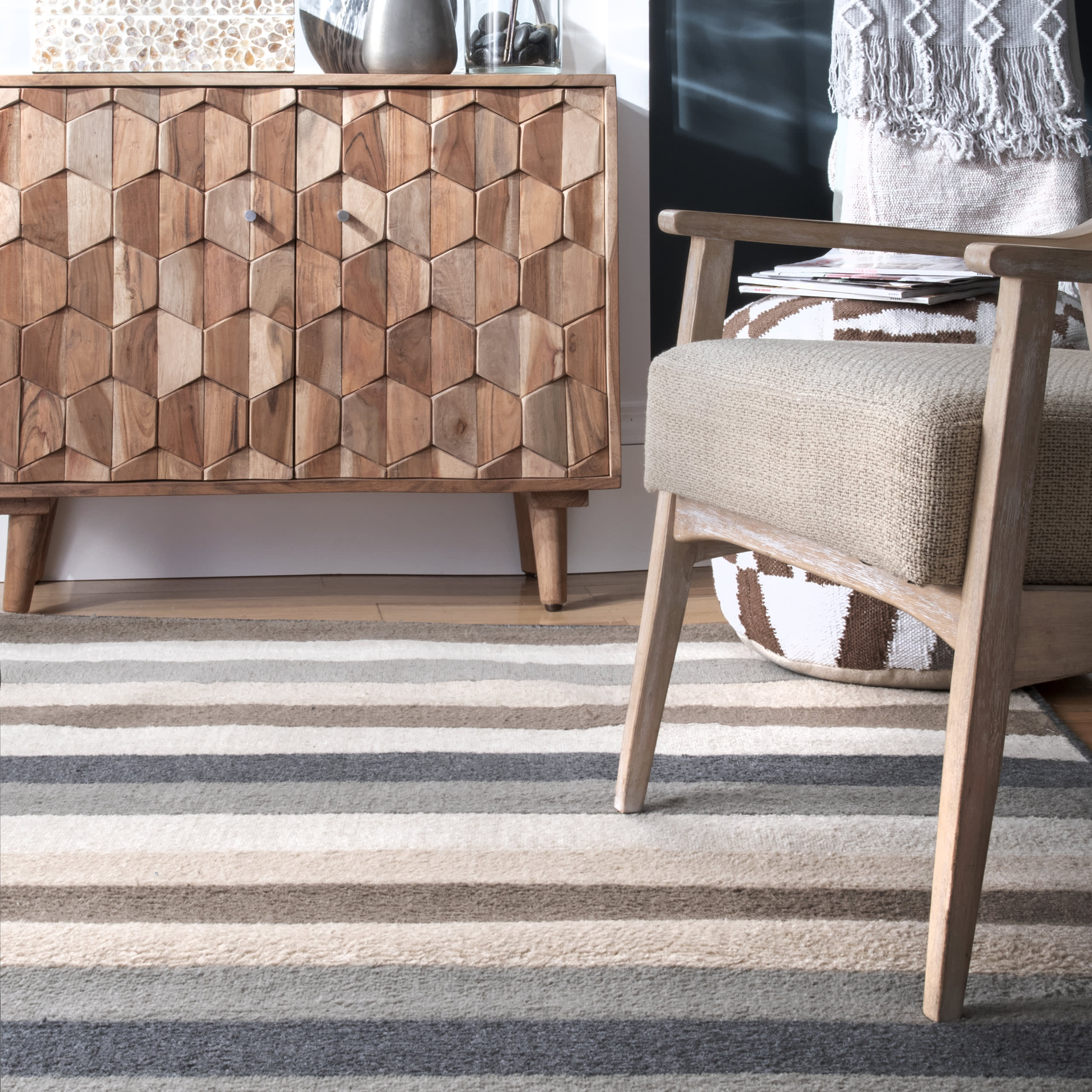 Bengal Striped Rug | Beige - Image 4