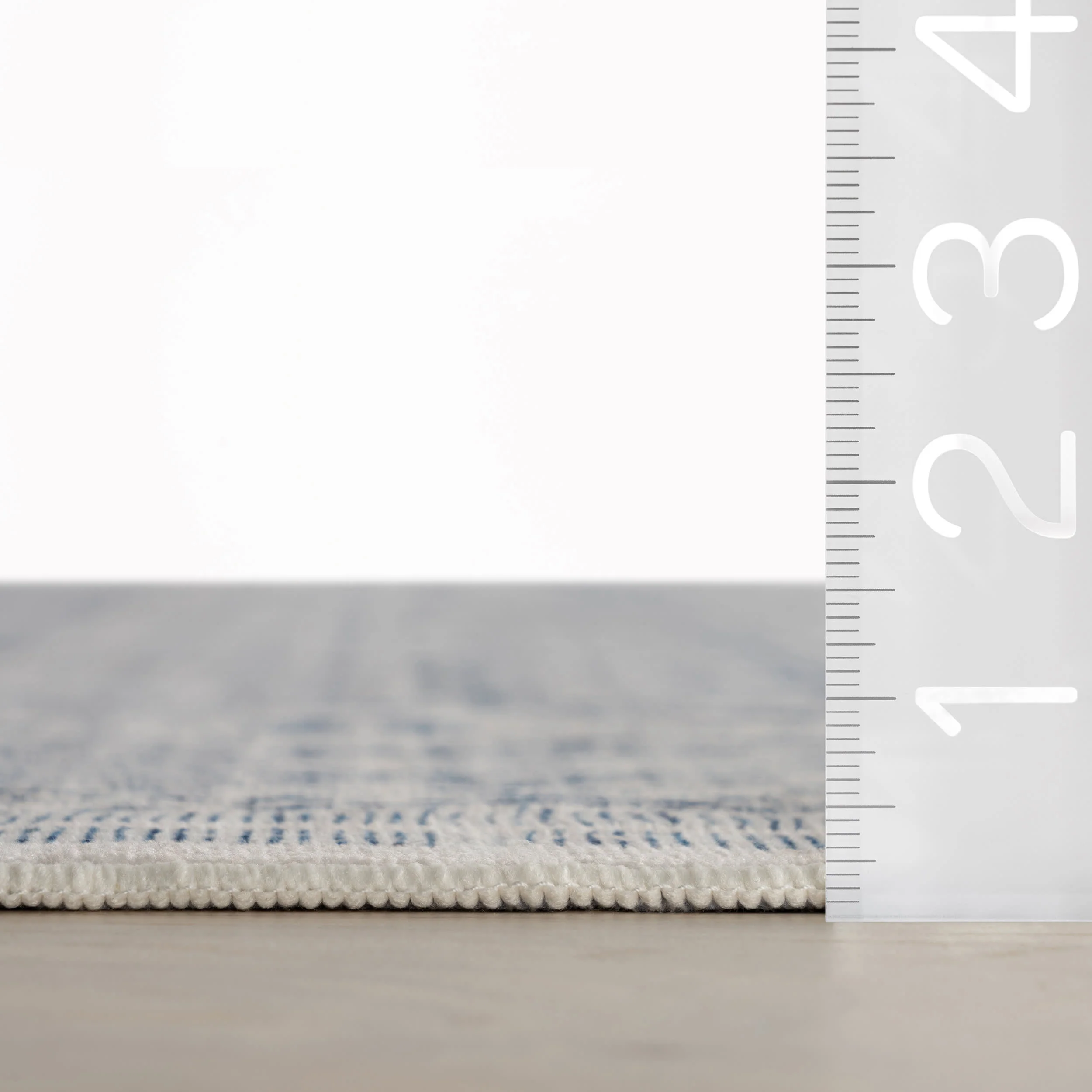 Benica Modern Geometric Washable Rug | Blue - Image 6