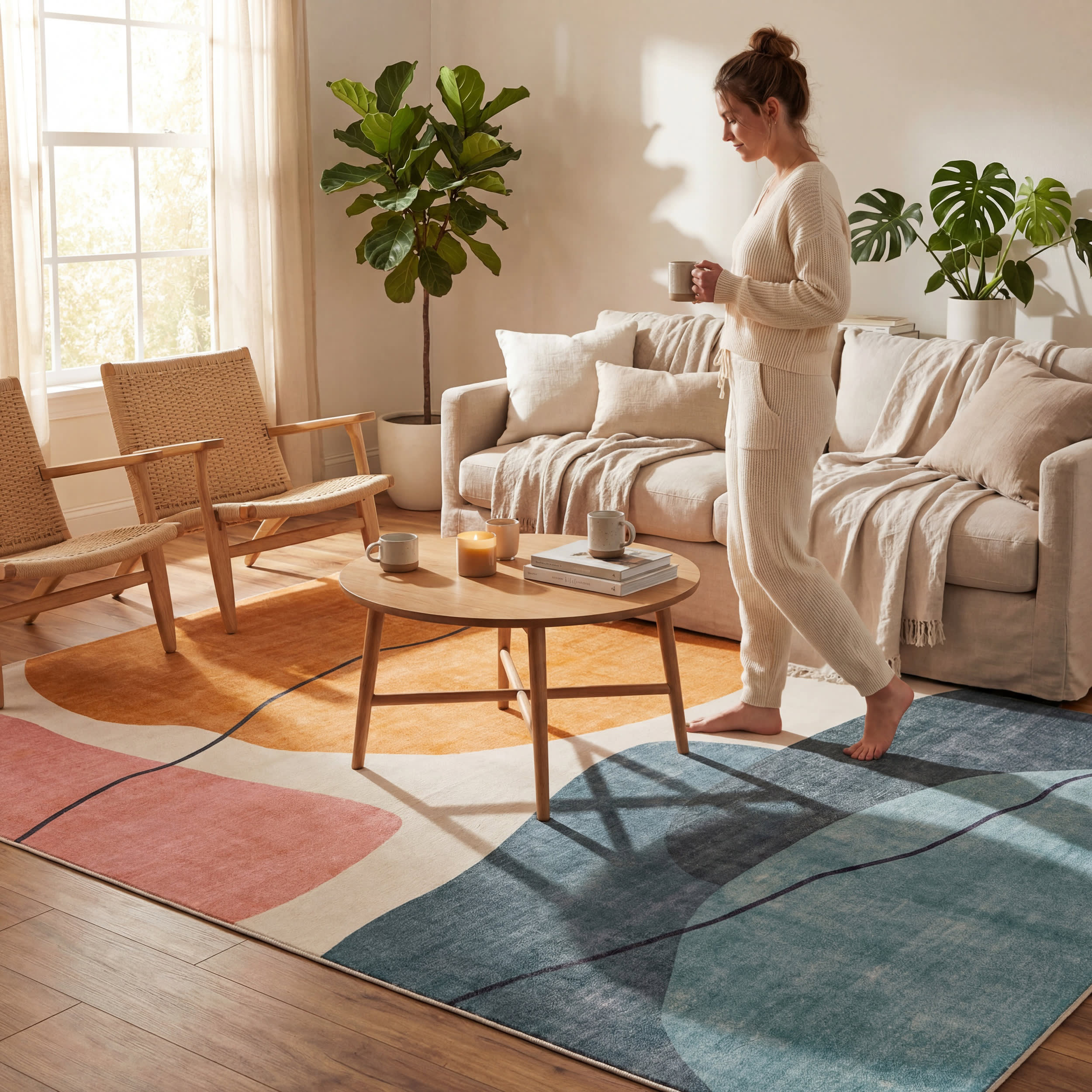 Benni Abstract Washable Rug | Multicolor - Image 9