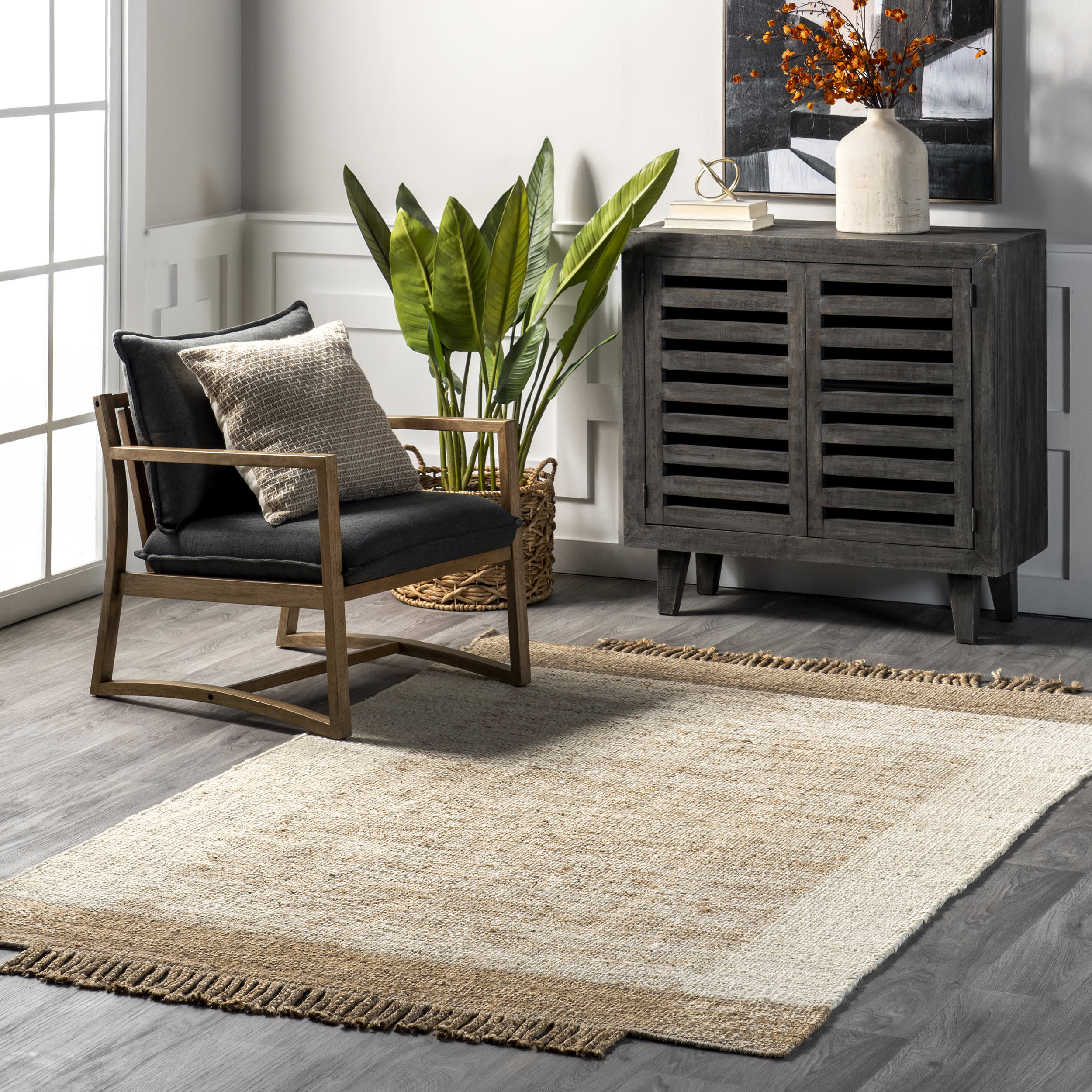 Berdette Jute Solid Rug | Natural - Image 2