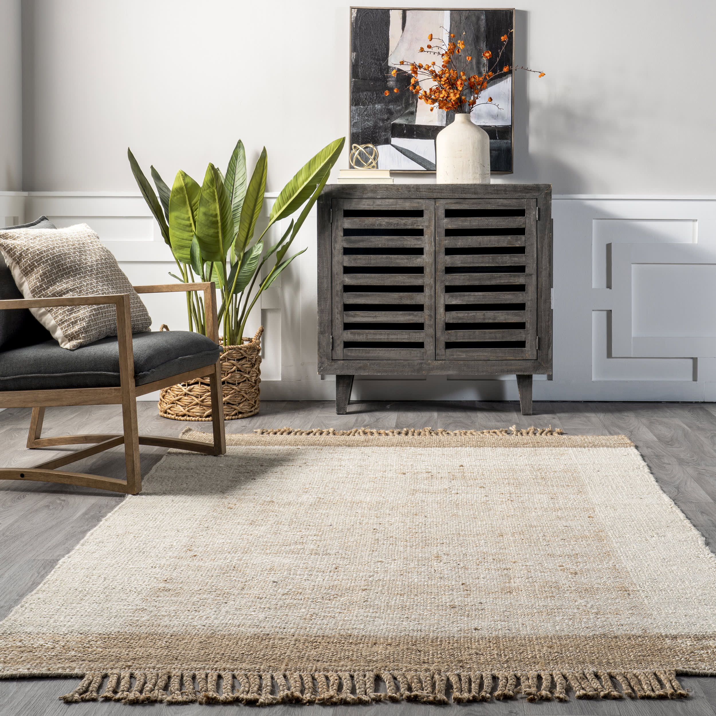 Berdette Jute Solid Rug | Natural - Image 4