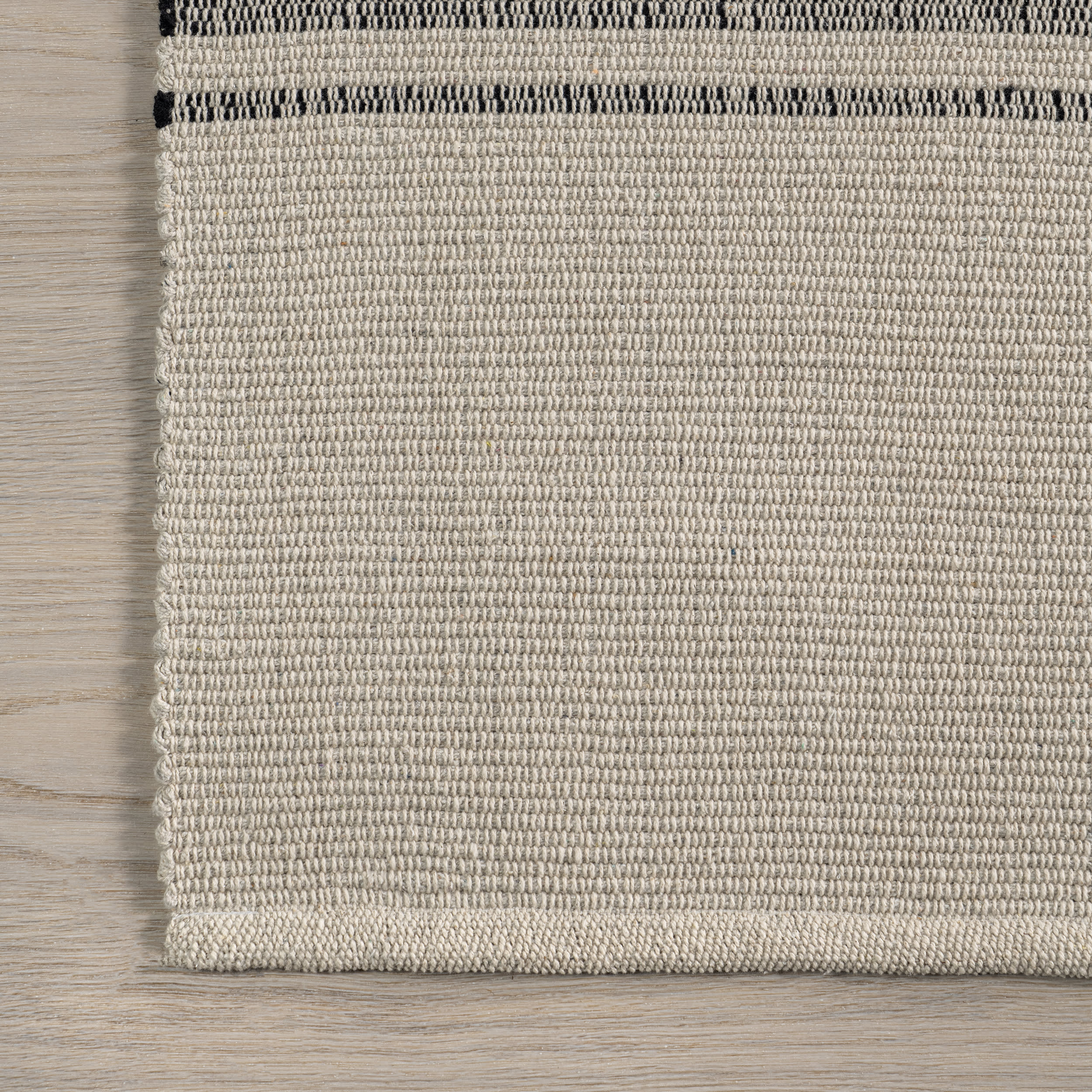 Bergamot Striped Cotton Rug | Beige - Image 3