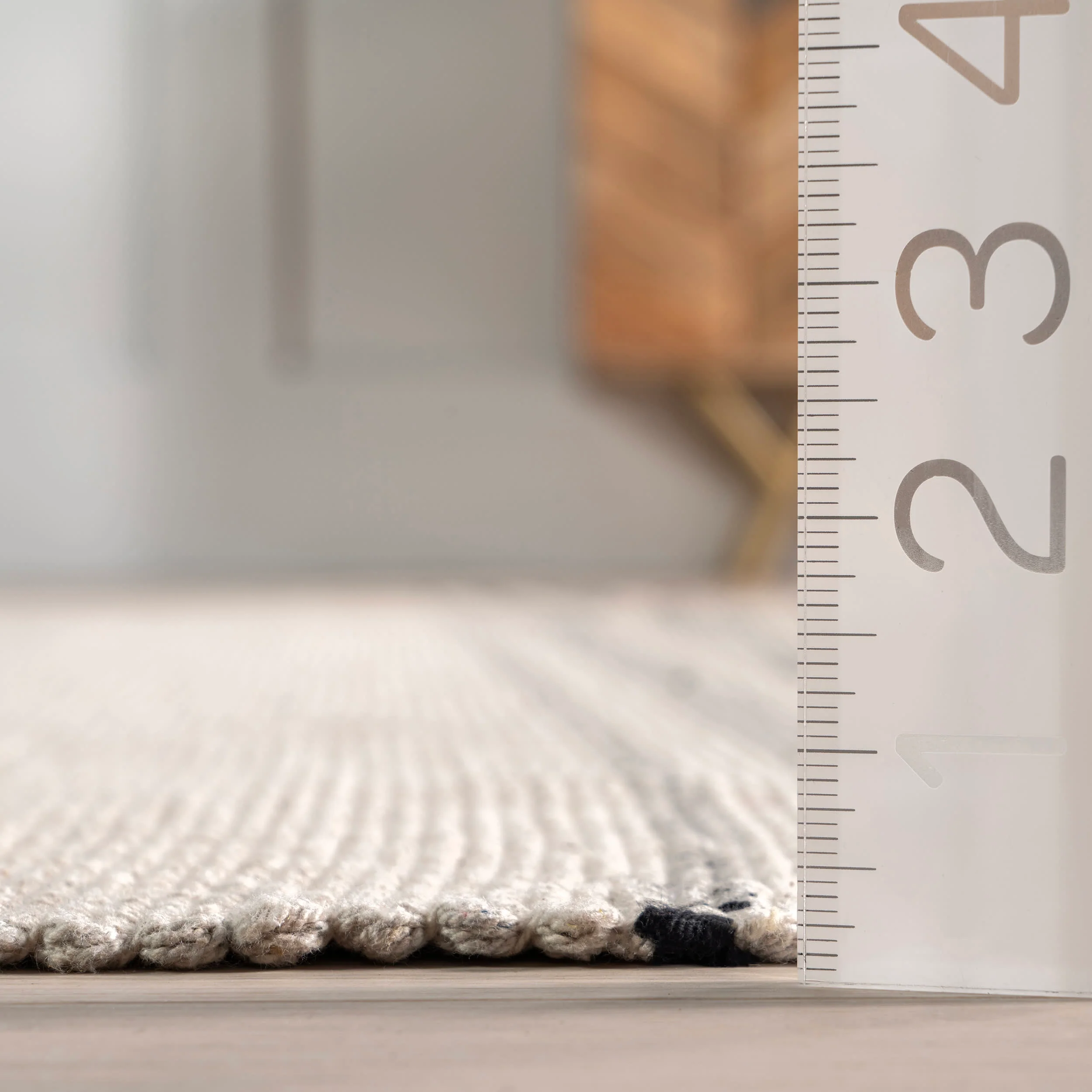 Bergamot Striped Cotton Rug | Beige - Image 4