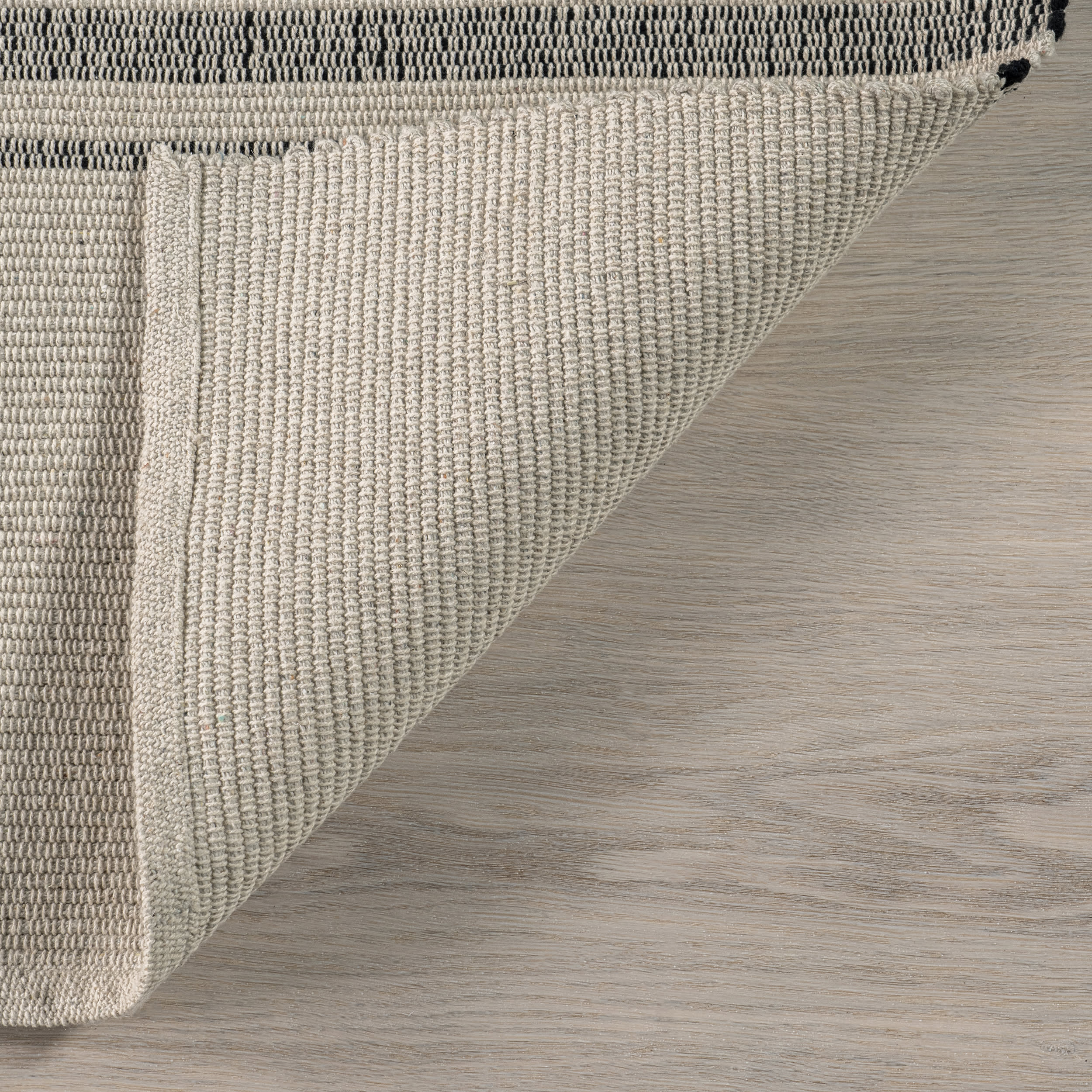 Bergamot Striped Cotton Rug | Beige - Image 5