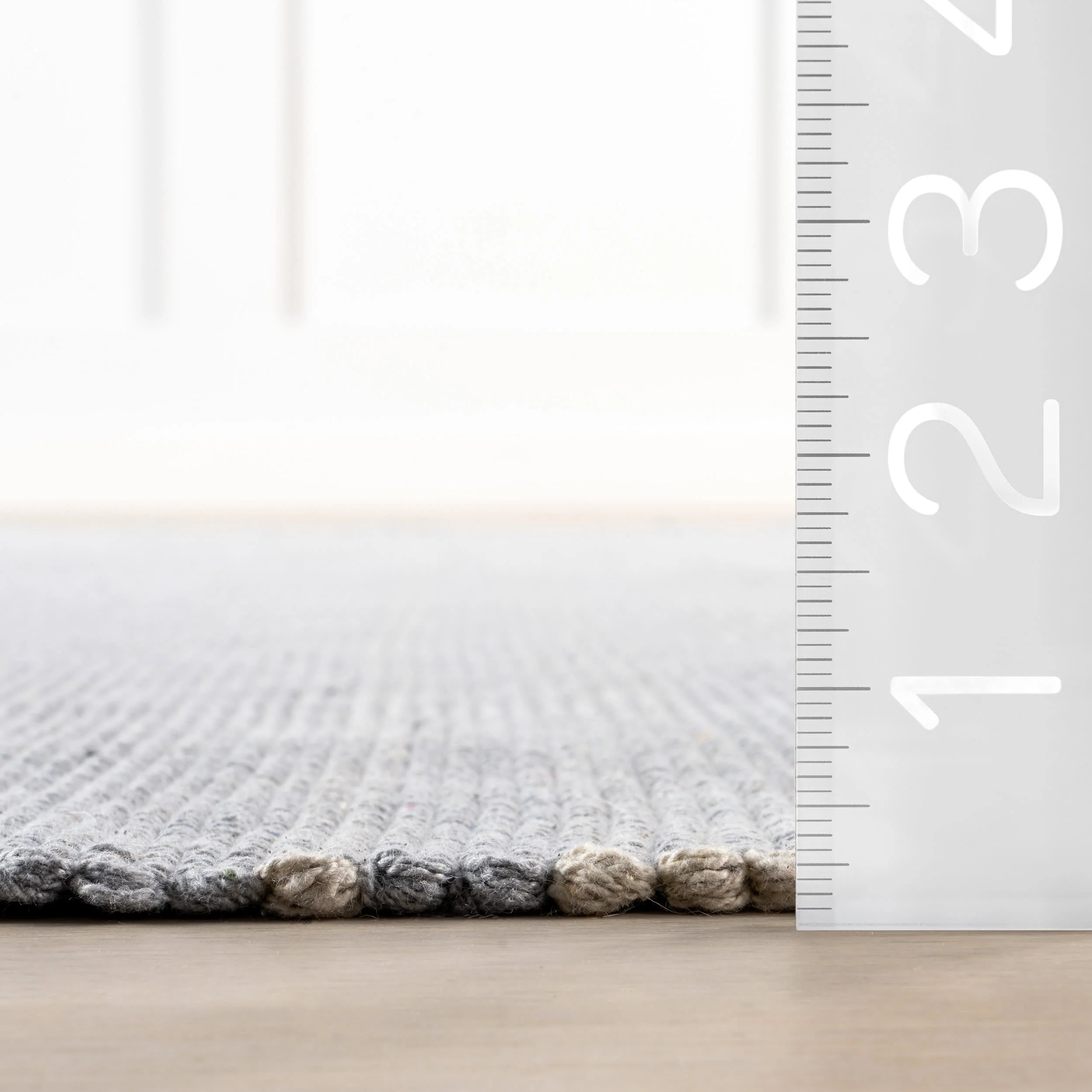 Bergamot Striped Cotton Rug | Blue Grey - Image 5